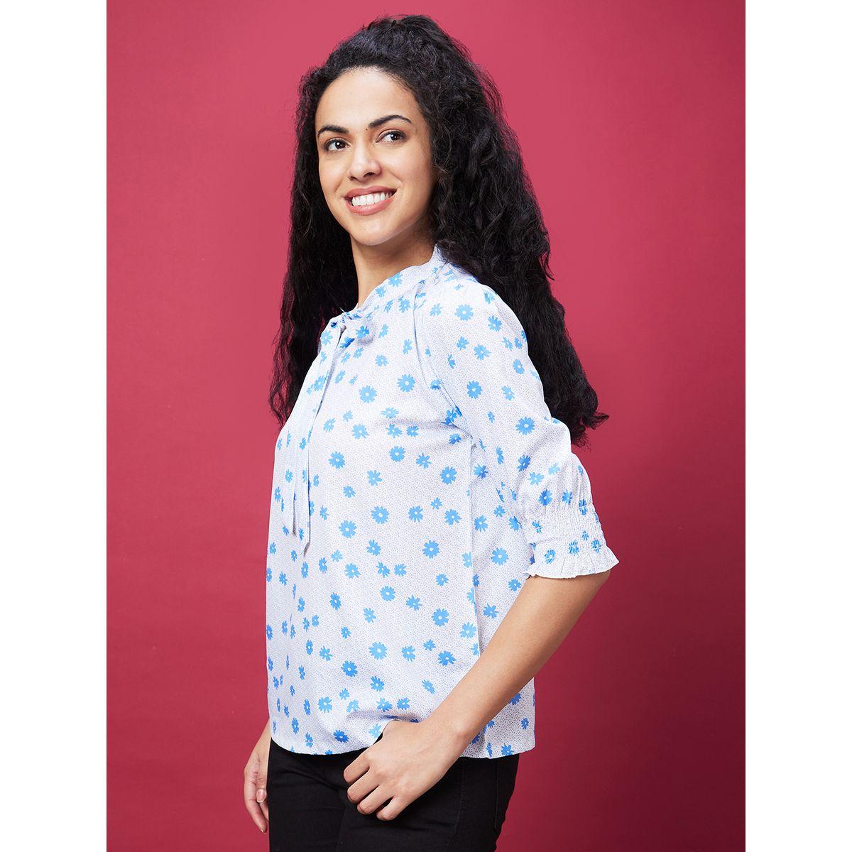 بلوزة بطبعة زهور وياقة بأربطة-women-clothing-shirtsandblouses-blouses-image-2