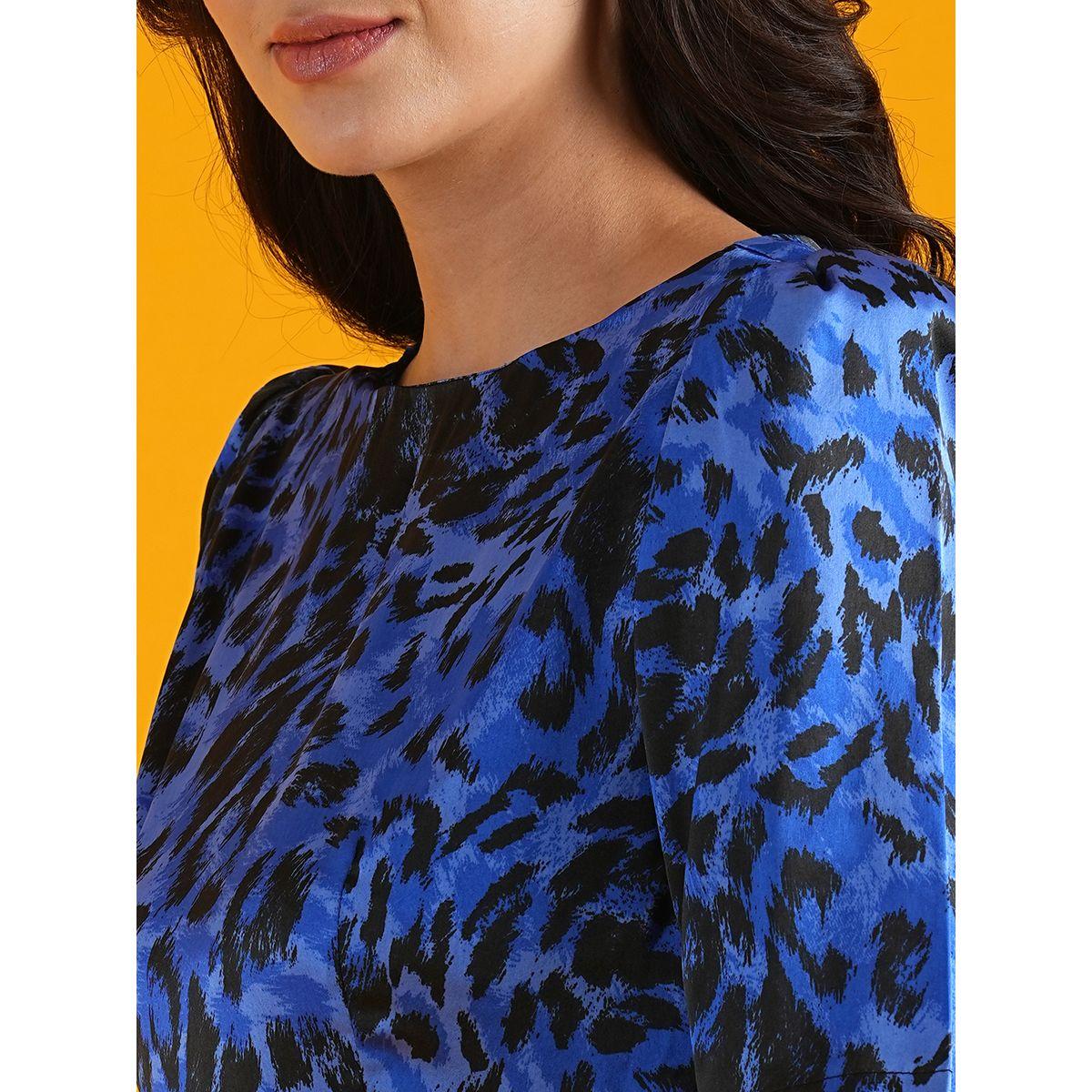 بلوزة بيبلوم مطبعة مع أكمام منفوخة وكسرات-women-clothing-shirtsandblouses-blouses-image-4