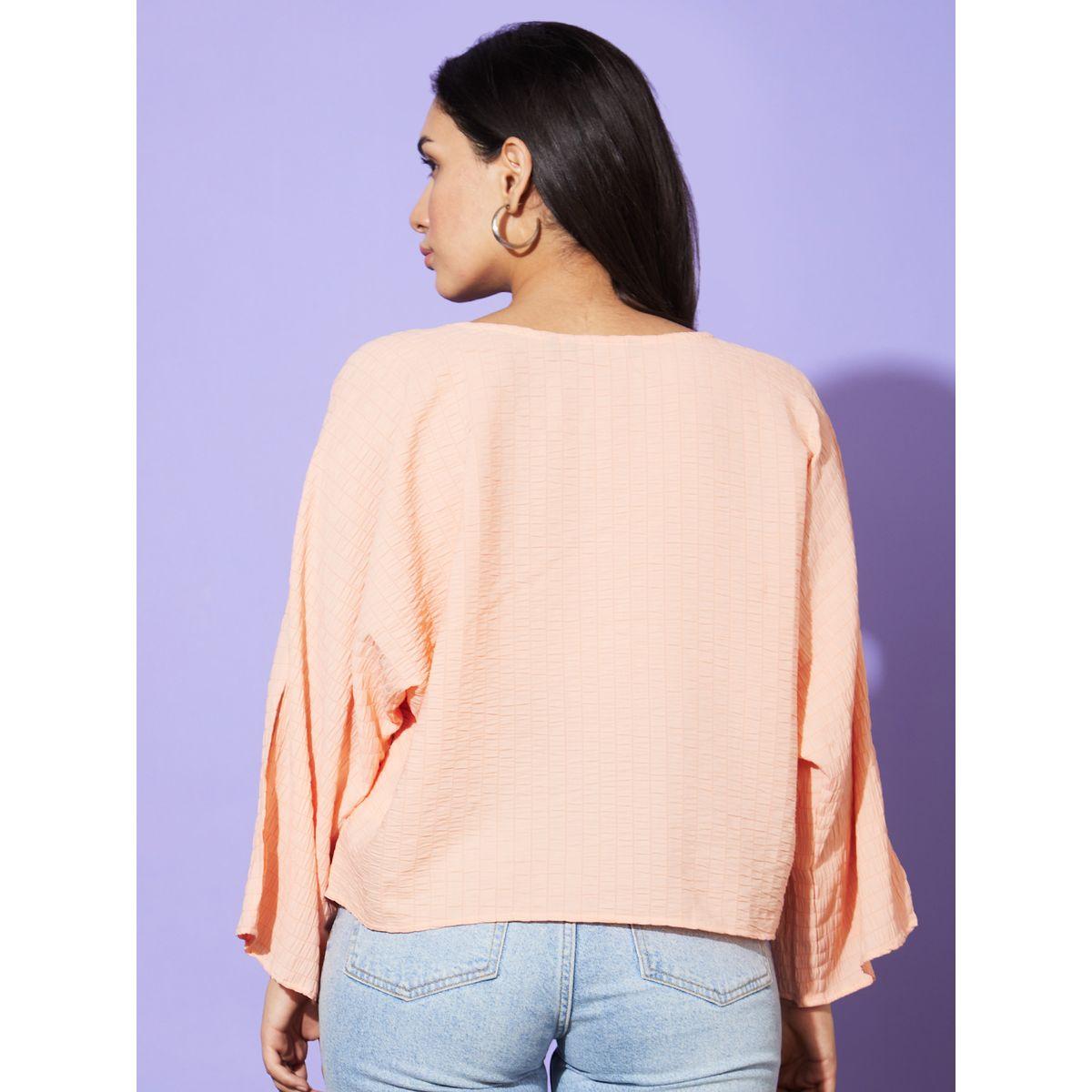 Globus X Styli Textured Round Neck Boxy Fit Top-women-clothing-shirtsandblouses-blouses-image-3