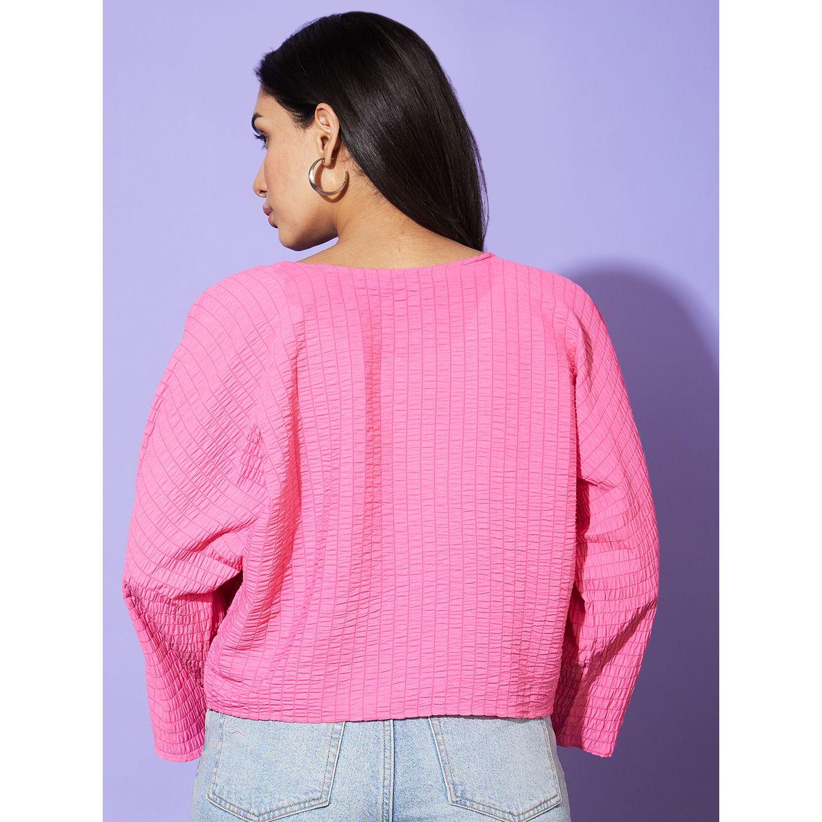 بلوزة بياقة دائرية وأكمام خفاش-women-clothing-shirtsandblouses-blouses-image-3