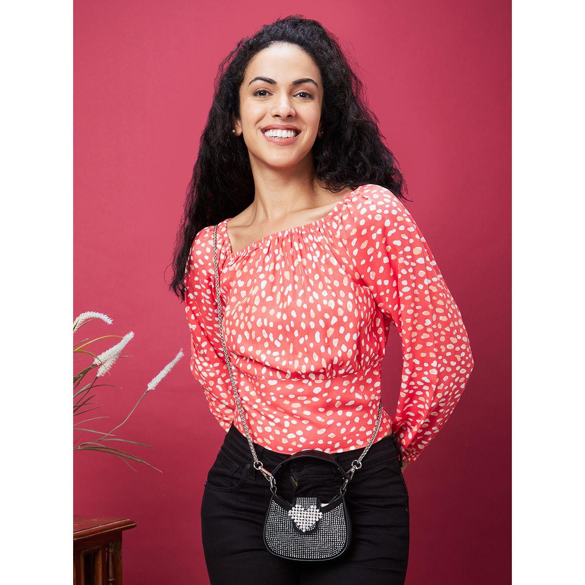 بلوزة مطبعة بالكامل مع ياقة مربعة-women-clothing-shirtsandblouses-blouses-image-1