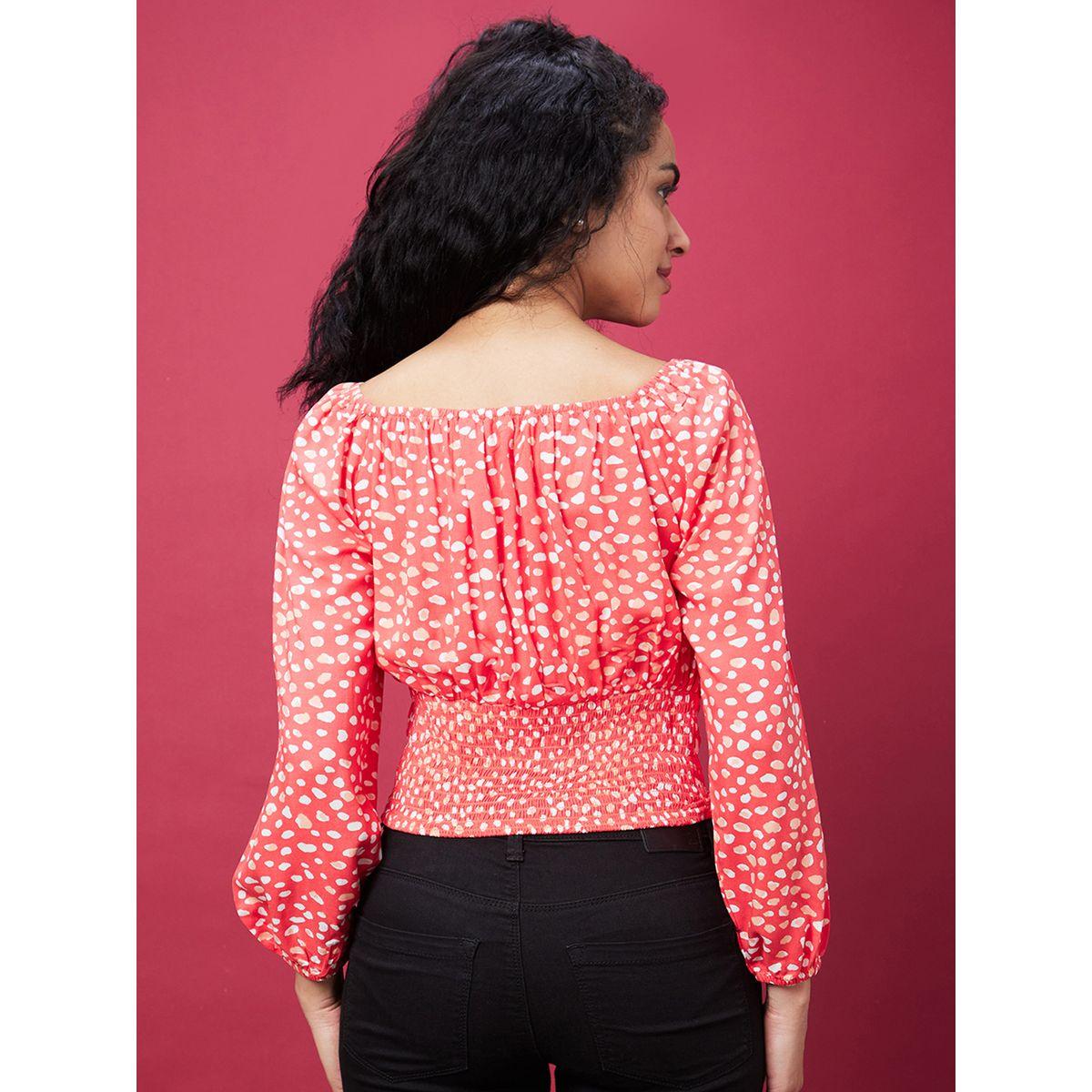 بلوزة مطبعة بالكامل مع ياقة مربعة-women-clothing-shirtsandblouses-blouses-image-3