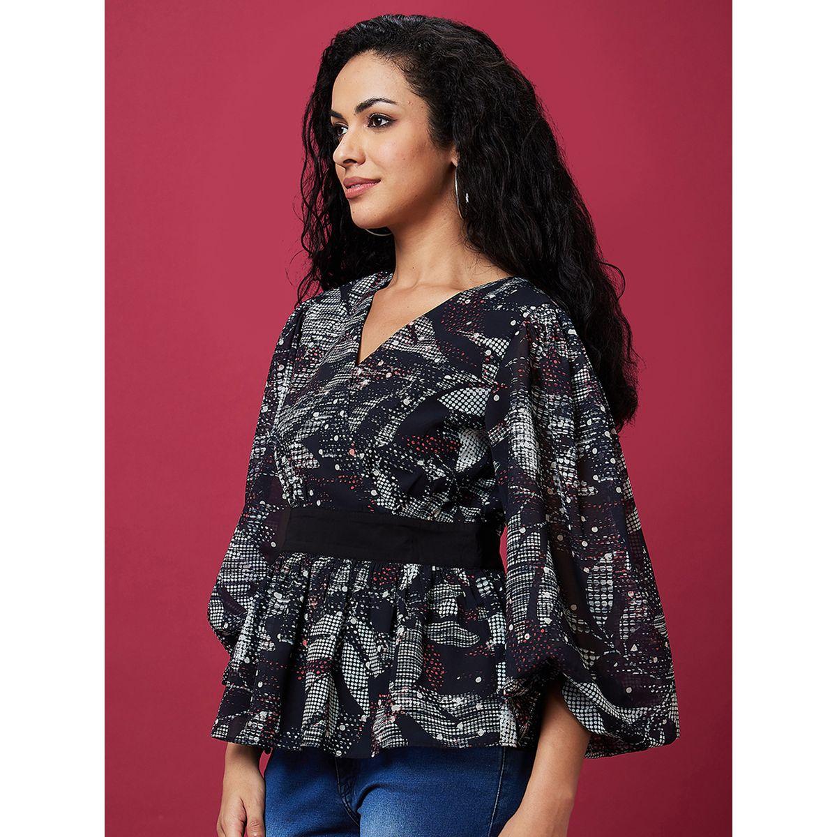 بلوزة بطبعة زهور وأكمام بالون-women-clothing-shirtsandblouses-blouses-image-3