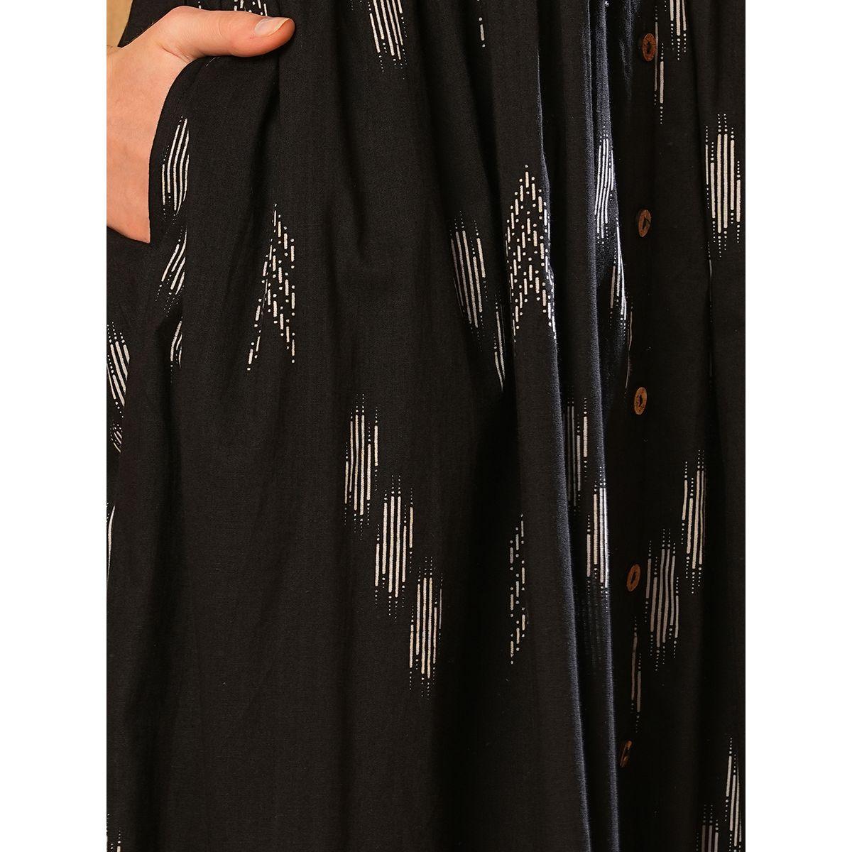 فستان ميدي مطبع مع حافة واسعة-women-clothing-ethnicwear-dresses-image-5