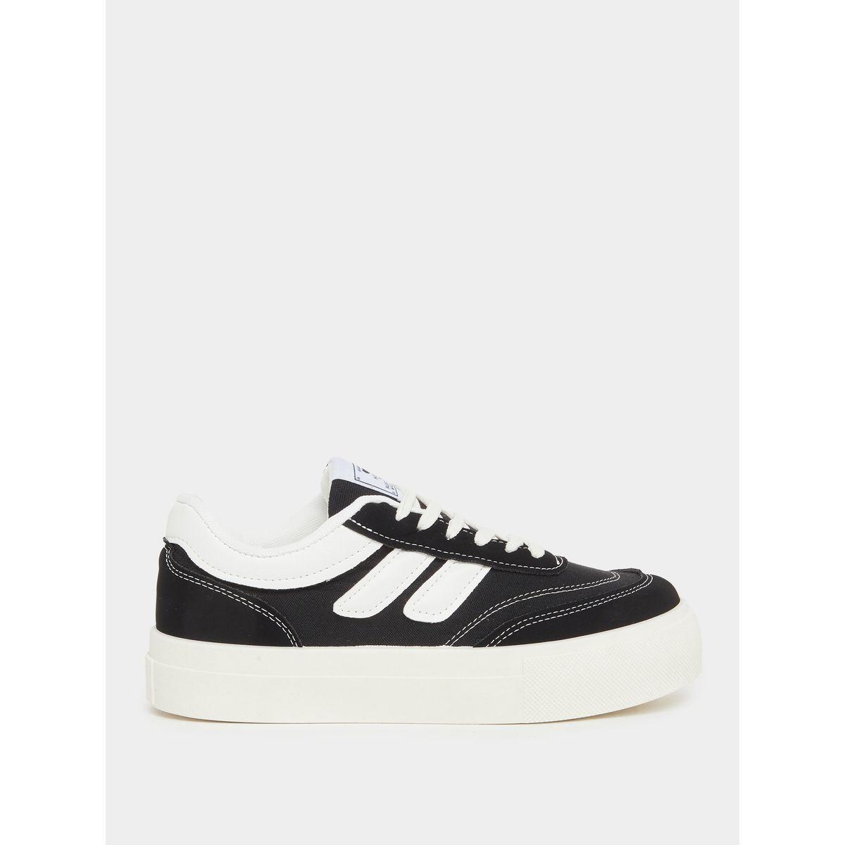 Styli Panelled Lace Up Sneakers with Stitching Detail-women-shoes-sneakers-image-1
