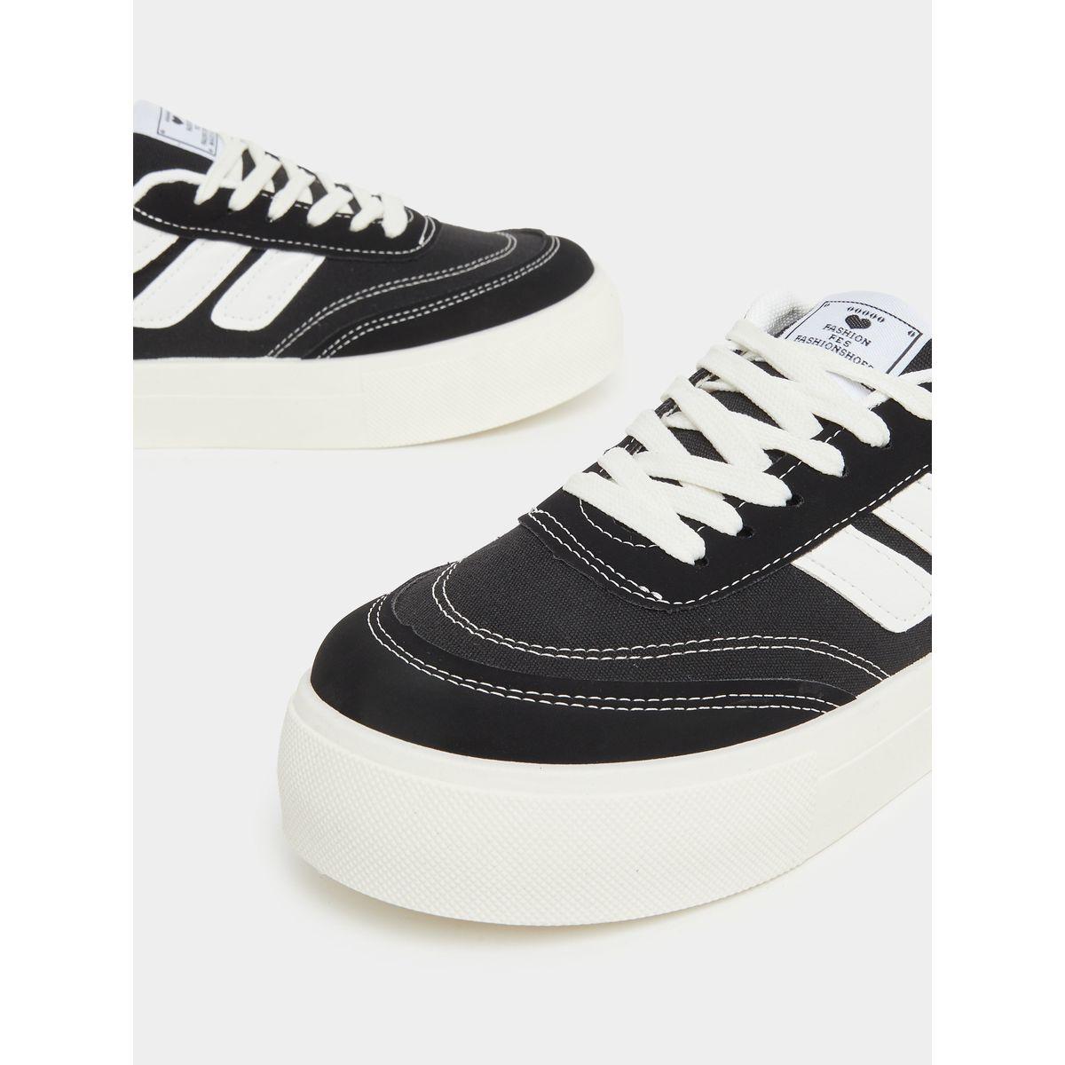 Styli Panelled Lace Up Sneakers with Stitching Detail-women-shoes-sneakers-image-3