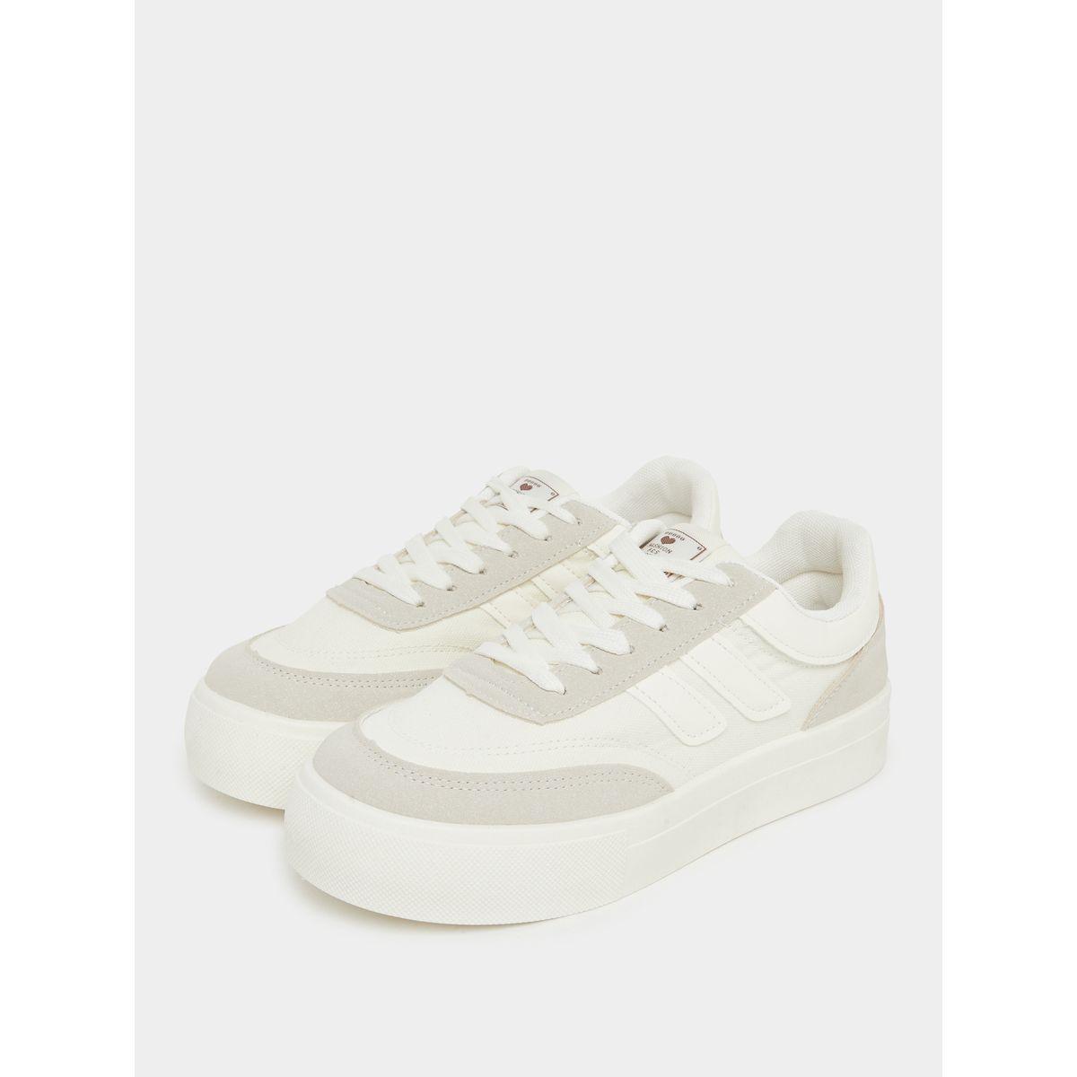 Styli Panelled Lace Up Sneakers with Stitching Detail-women-shoes-sneakers-image-2