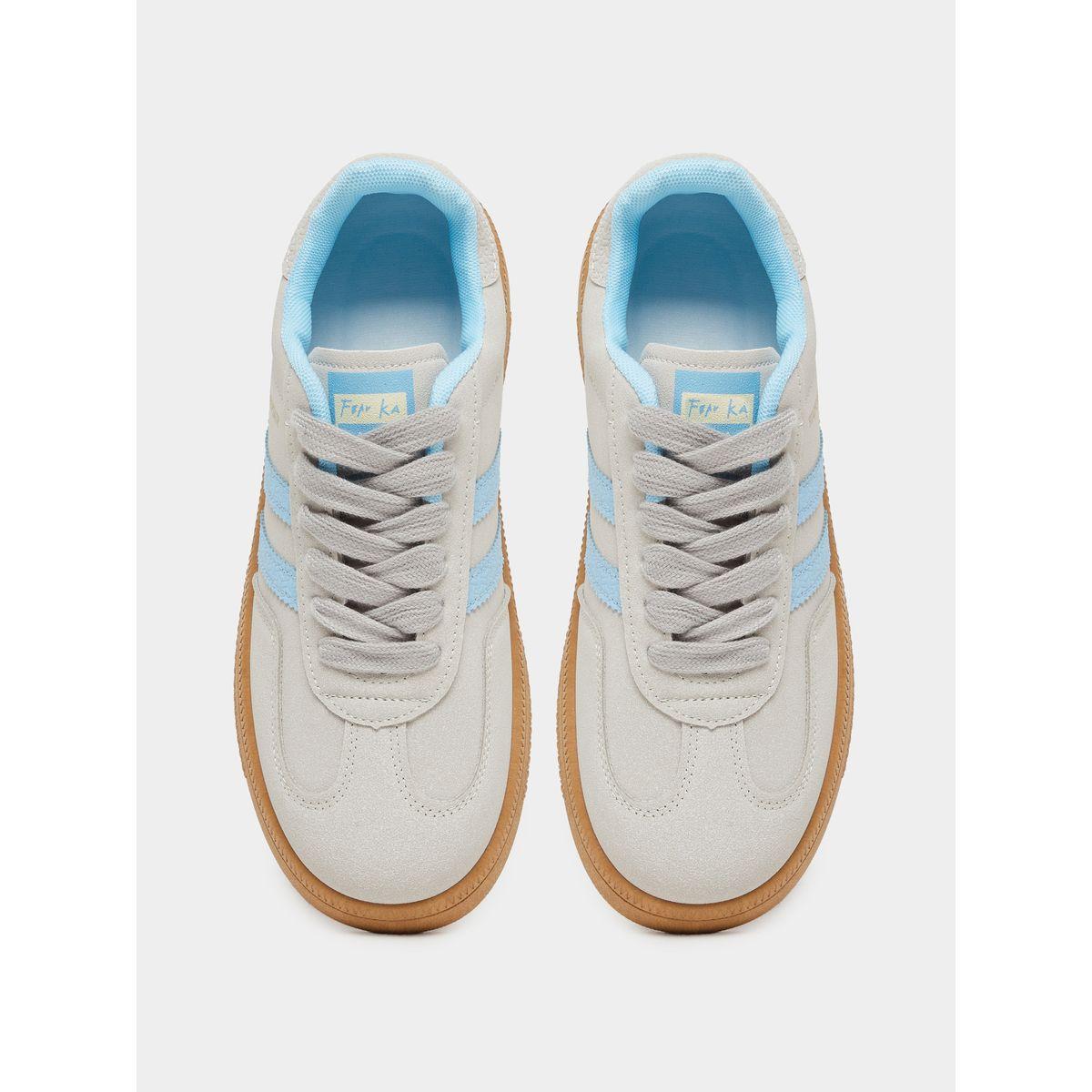حذاء سنيكرز فلات مخطط بأربطة غلق-women-shoes-sneakers-image-5