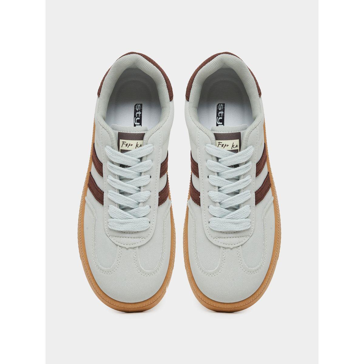 Styli Striped Lace Up Flatform Sneakers-women-shoes-sneakers-image-5