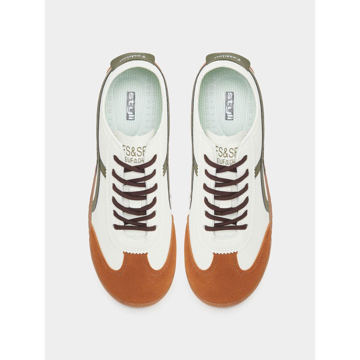 Styli Side Stripes Color Block Lace Up Sneakers-women-shoes-sneakers-image-5