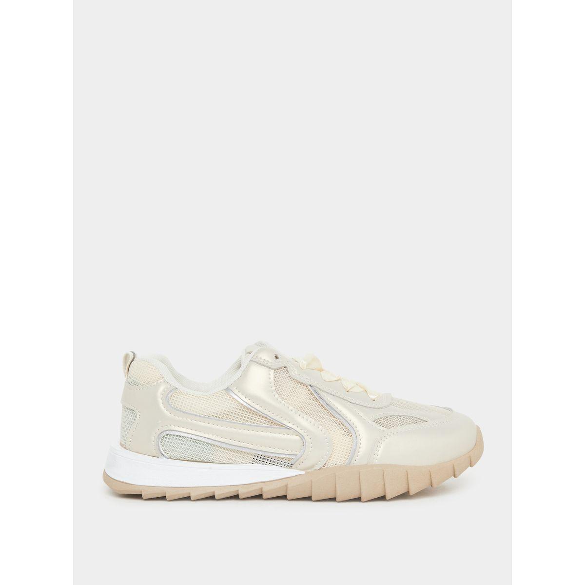 Styli Panelled Lace Up Sneakers-women-shoes-sneakers-image-1