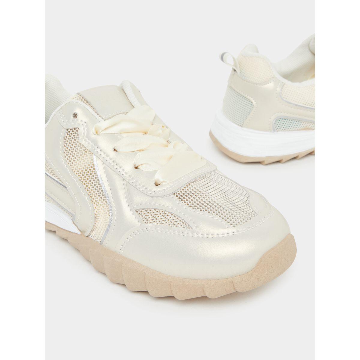 Styli Panelled Lace Up Sneakers-women-shoes-sneakers-image-3