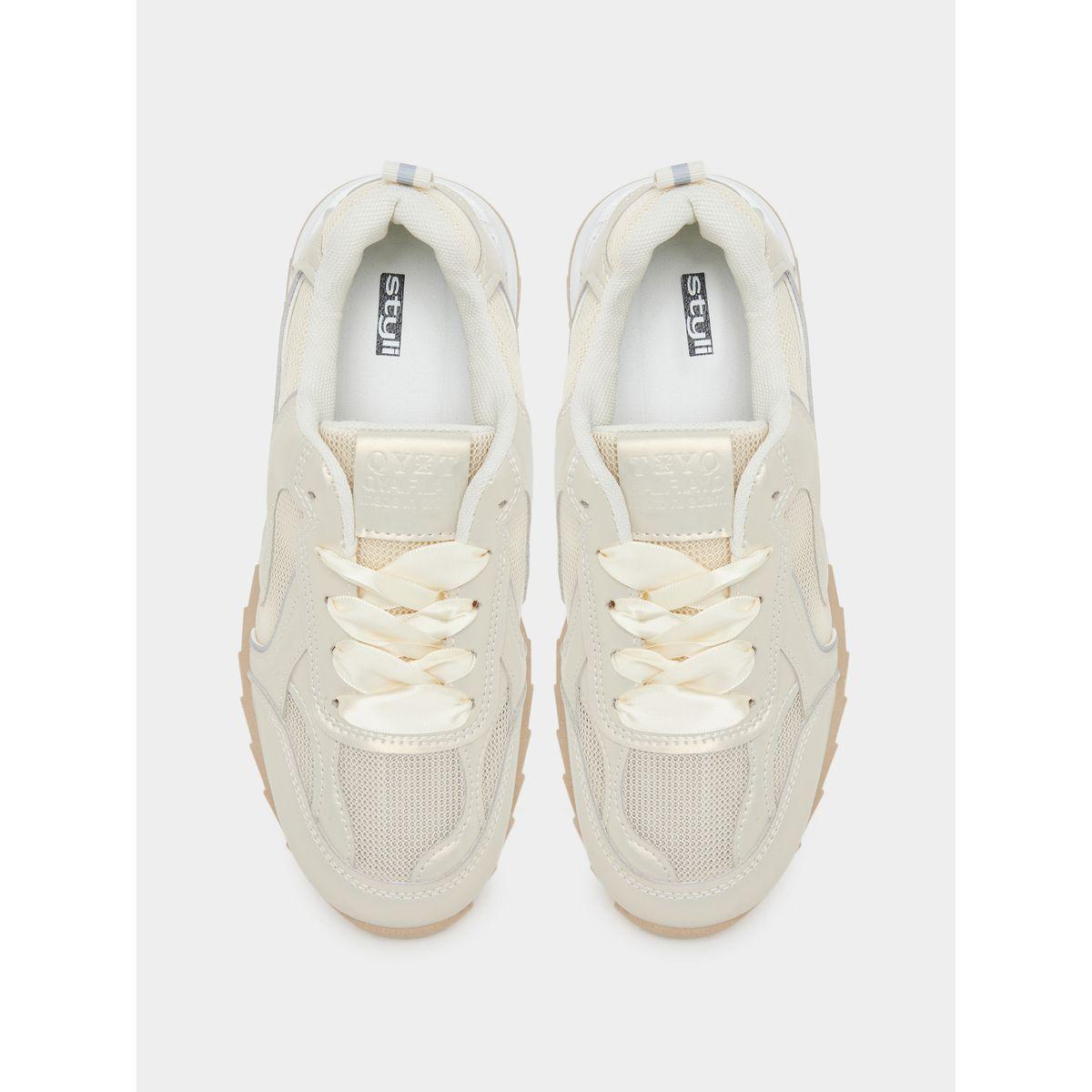 Styli Panelled Lace Up Sneakers-women-shoes-sneakers-image-5