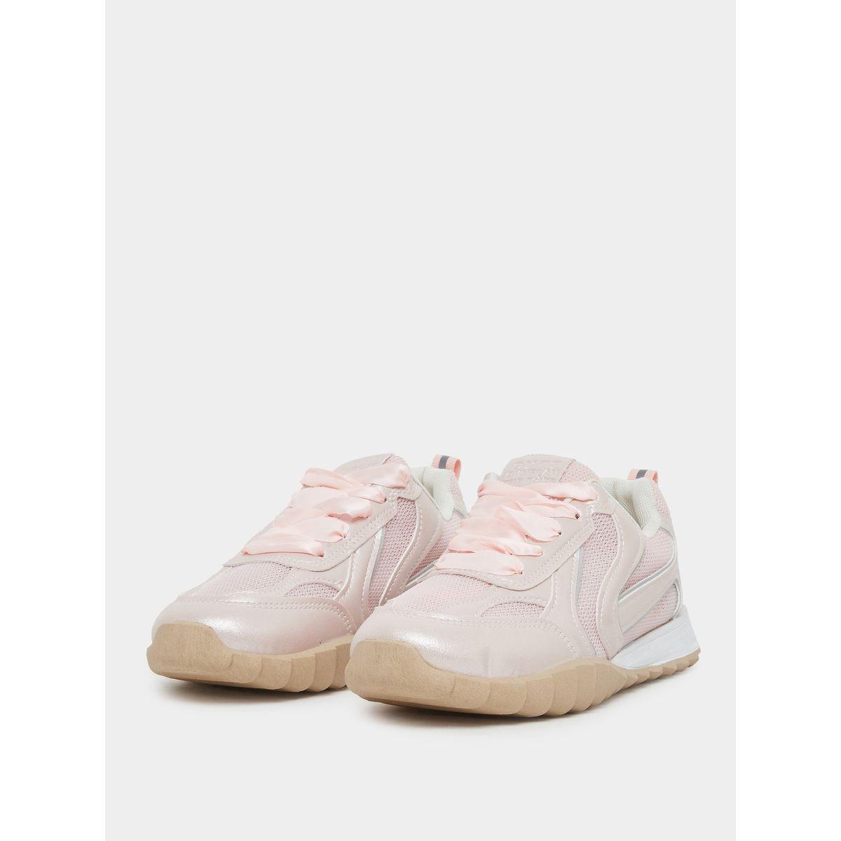 Styli Panelled Lace Up Sneakers-women-shoes-sneakers-image-2