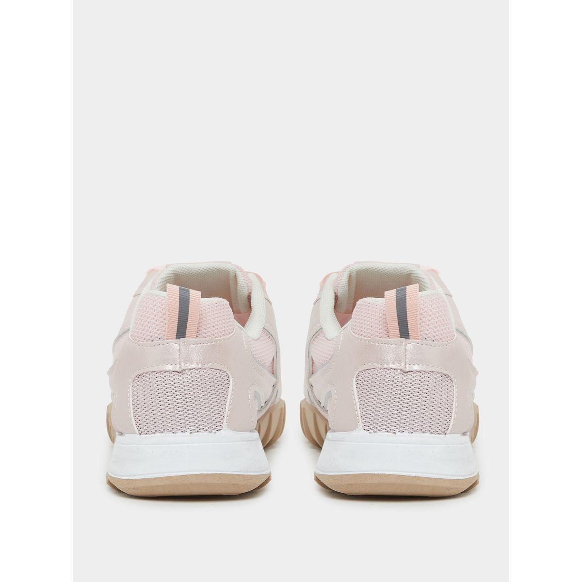 Styli Panelled Lace Up Sneakers-women-shoes-sneakers-image-4