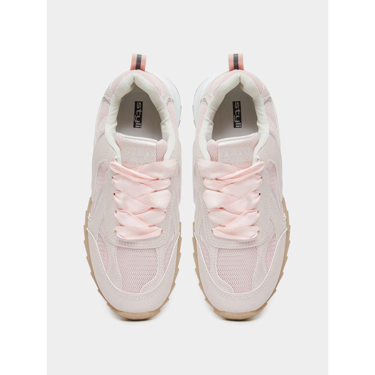 Styli Panelled Lace Up Sneakers-women-shoes-sneakers-image-5