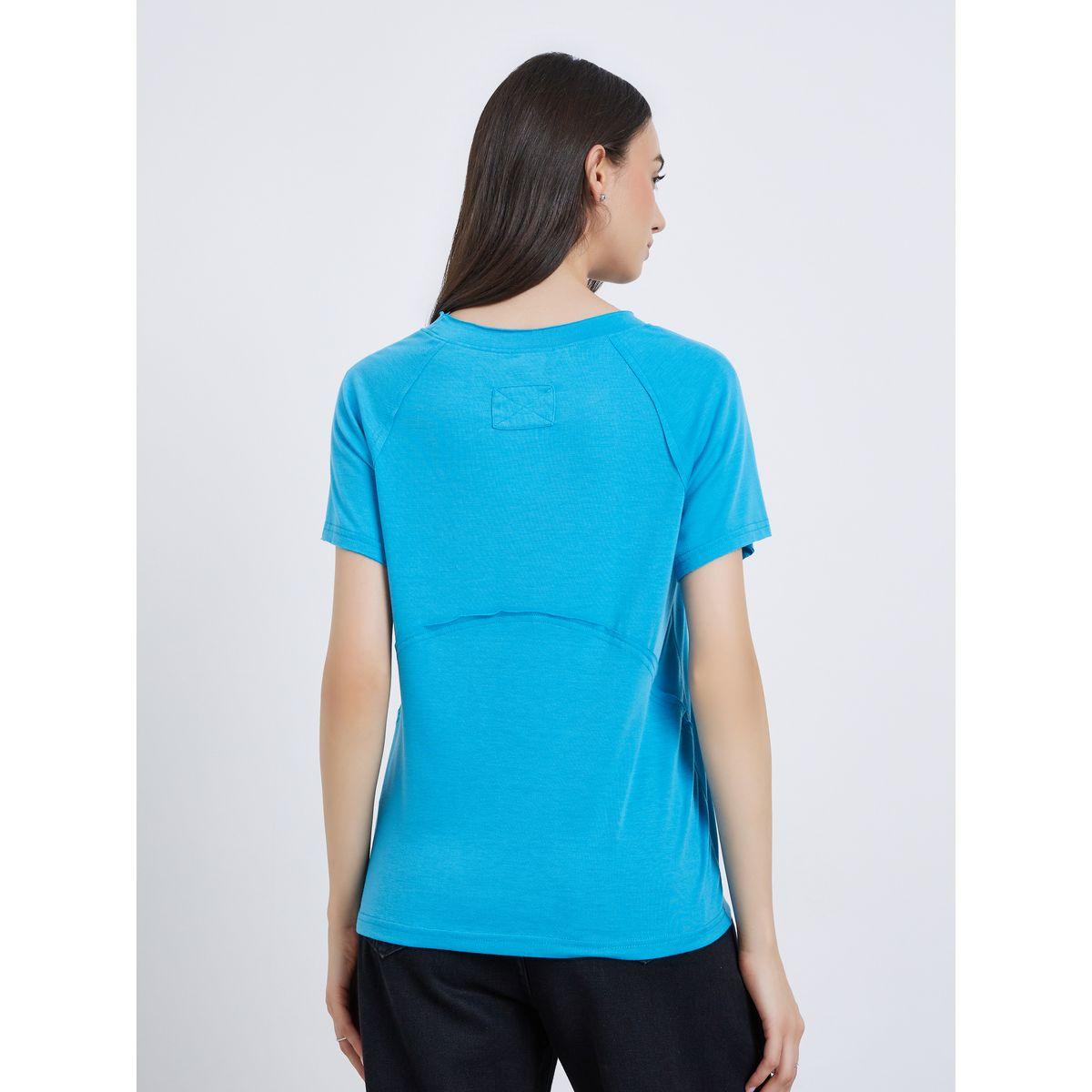 Styli Women Blue Round Neck T-Shirt-women-clothing-tshirts-image-4