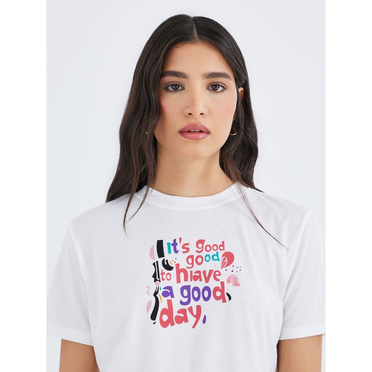 Styli Have A Good Day Slogan Regular Fit T-Shirt-women-clothing-tshirts-image-3