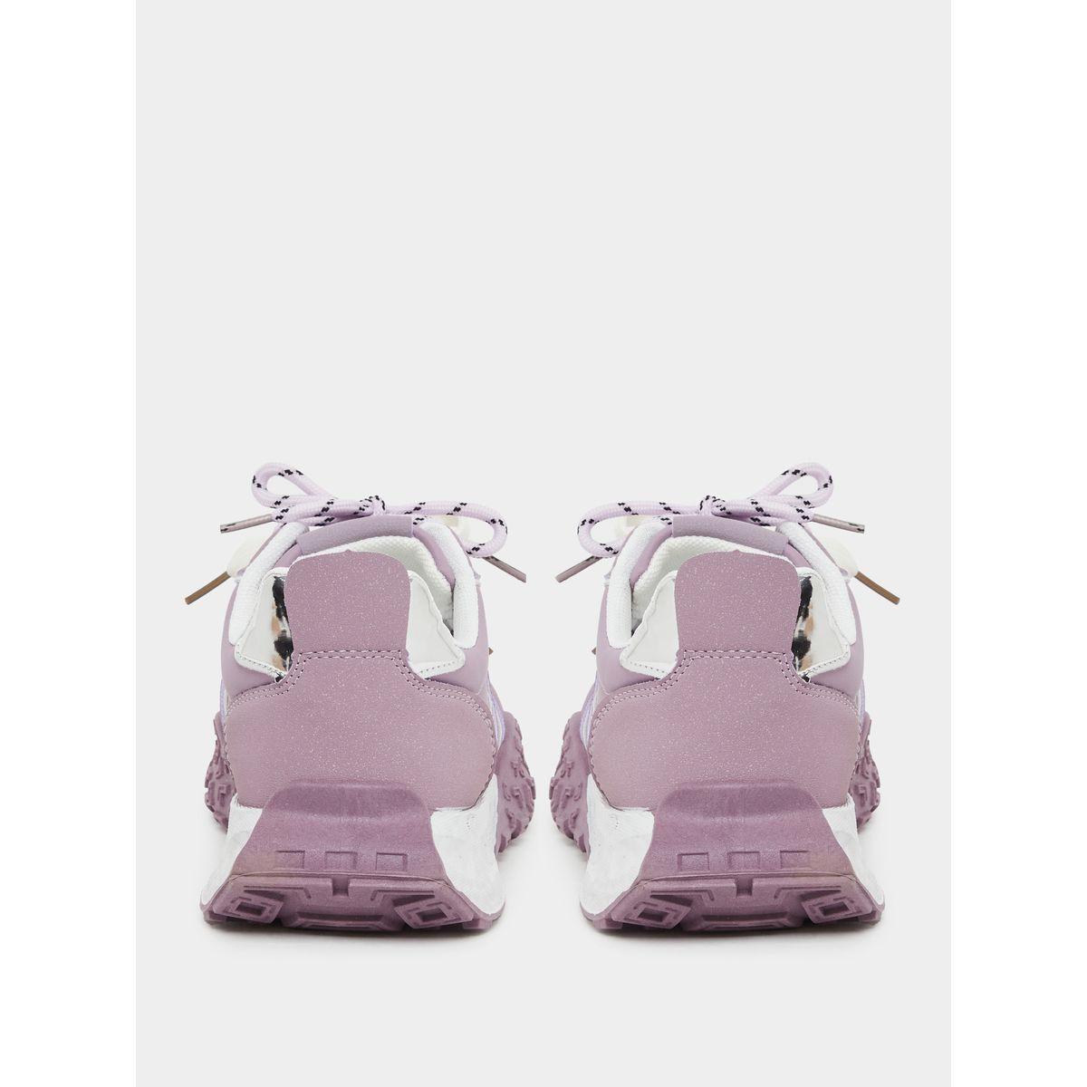 Styli Textured Sole Striped Lace Up Sneakers-women-shoes-sneakers-image-4