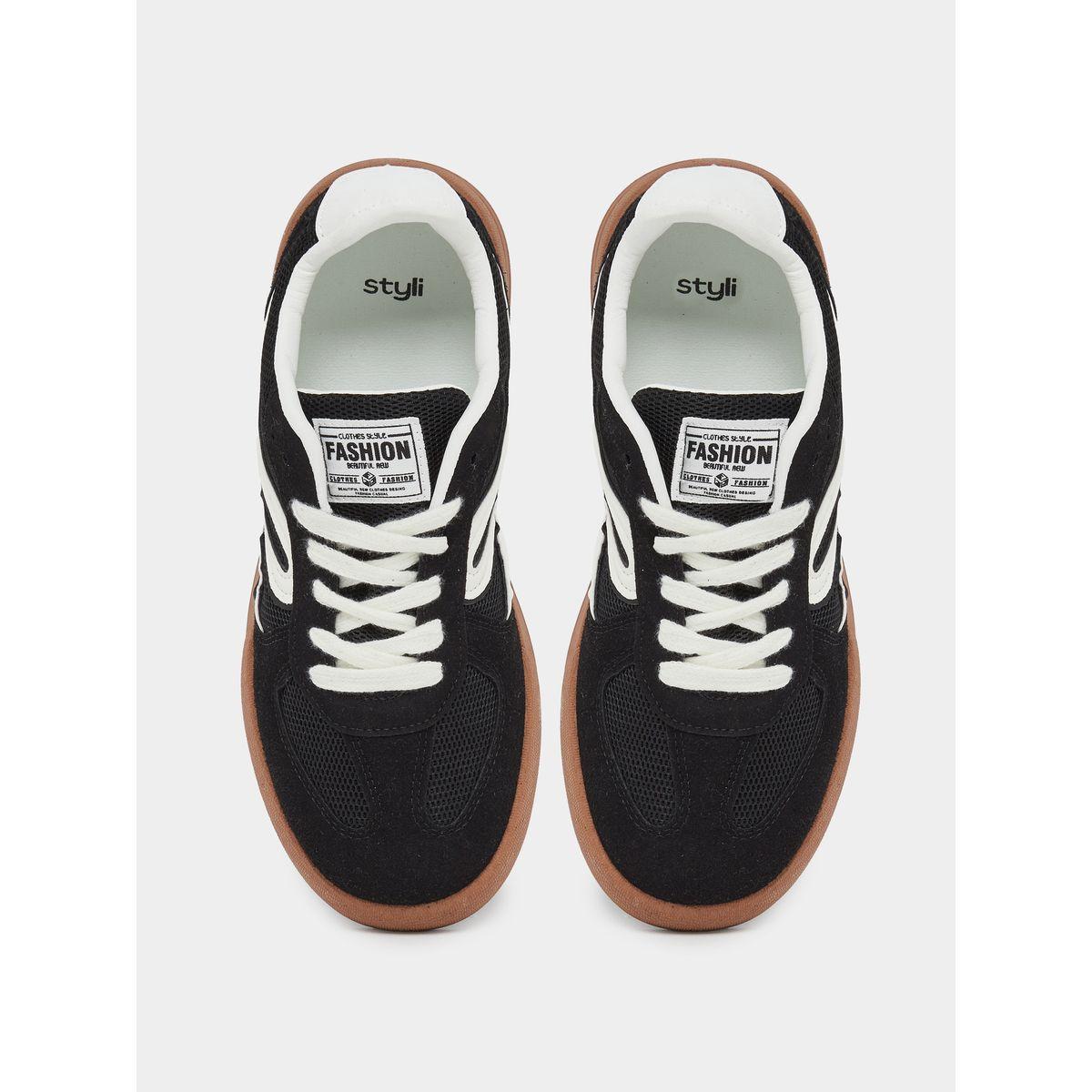 Styli Suede Look Lace Up Sneakers-women-shoes-sneakers-image-5