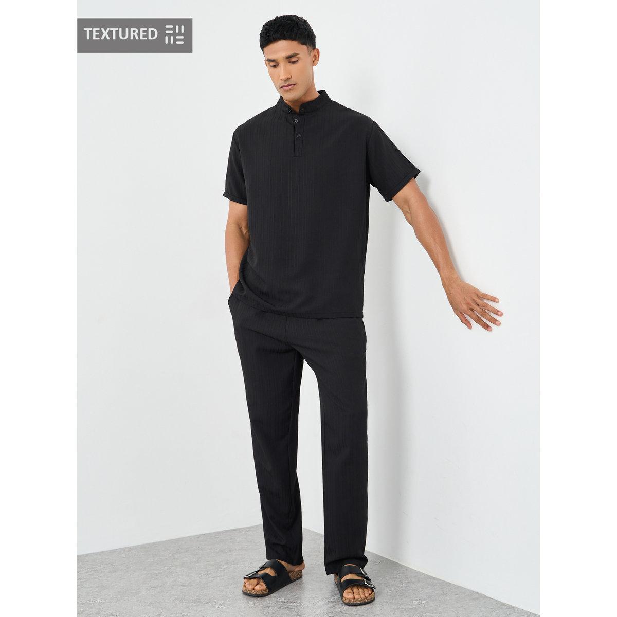 Styli Men Solid Oversized Shirt and Pants Co-Ords-men-clothing-coordsets-image-1