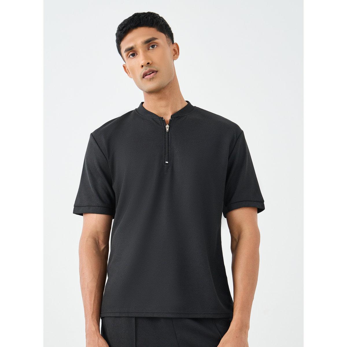 Styli Men Solid Regular Fit T-Shirt and Joggers Co-ords-men-clothing-coordsets-image-2