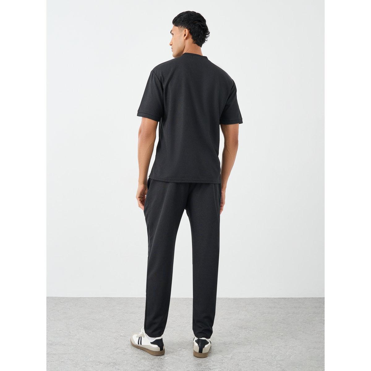 Styli Men Solid Regular Fit T-Shirt and Joggers Co-ords-men-clothing-coordsets-image-4