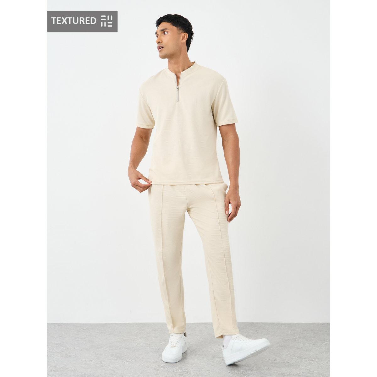 Styli Men Solid Regular Fit T-Shirt and Joggers Co-ords-men-clothing-coordsets-image-1