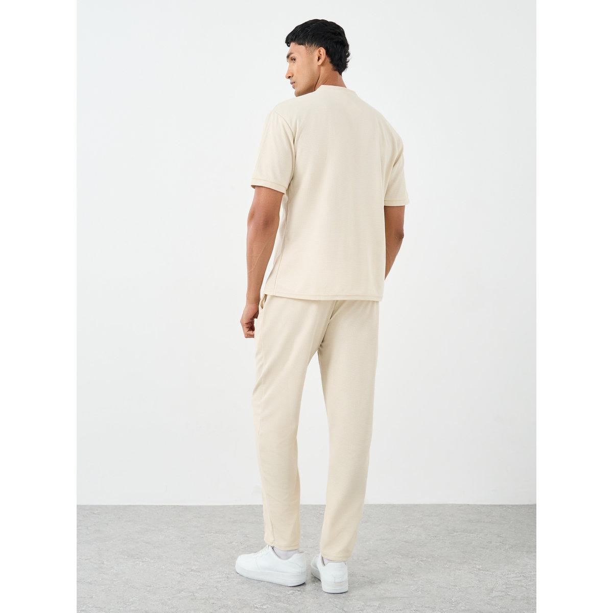 Styli Men Solid Regular Fit T-Shirt and Joggers Co-ords-men-clothing-coordsets-image-4