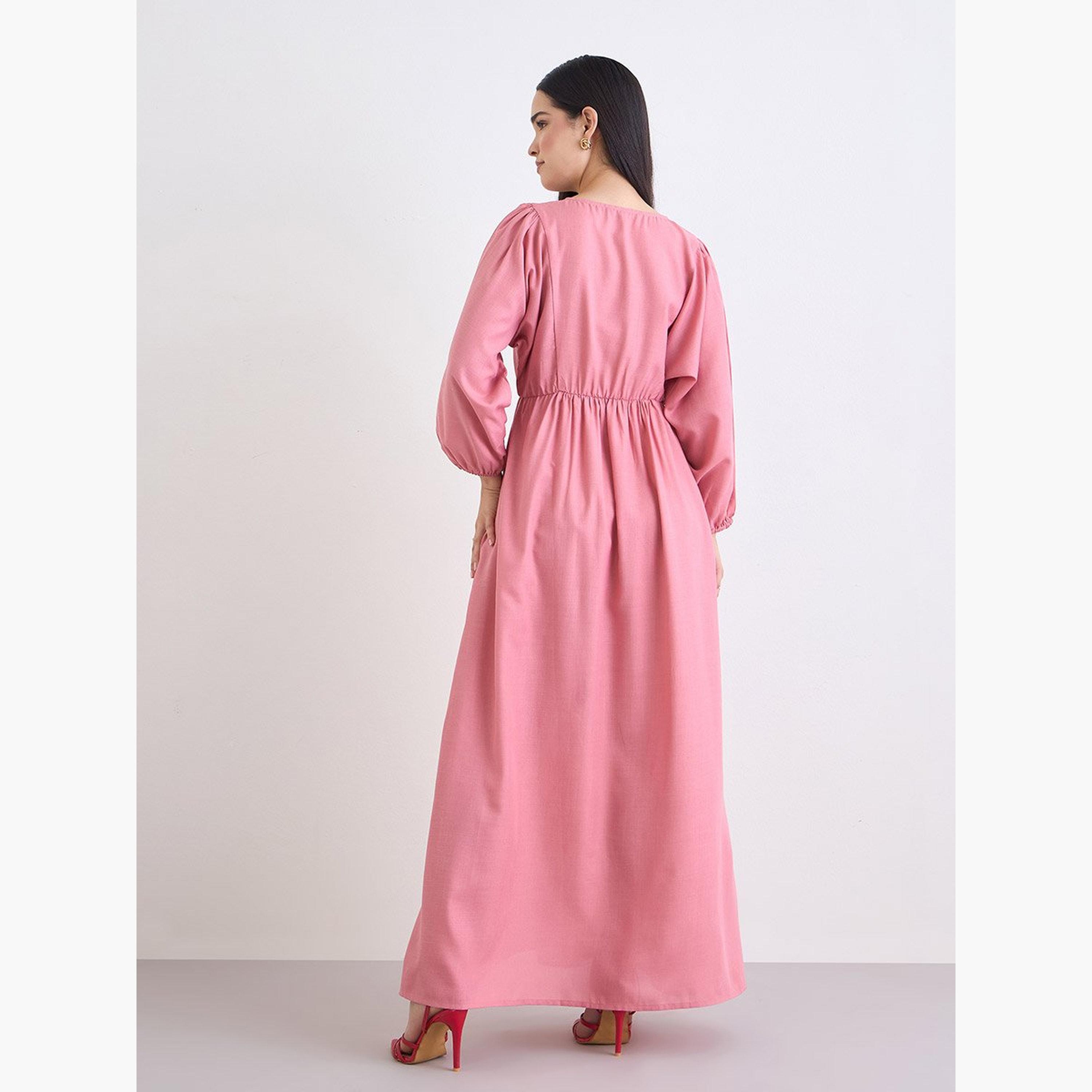Styli Balloon Sleeve A-Line Maxi Dress-women-clothing-dresses-image-5