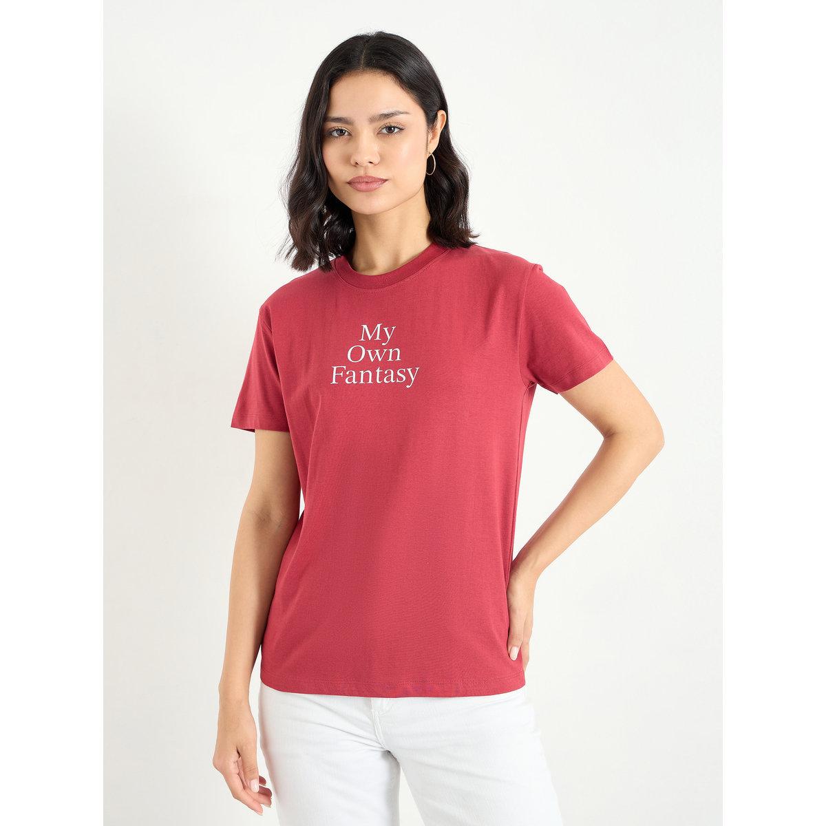 Styli Women Red Slogan Print T-Shirt-women-clothing-tshirts-image-3