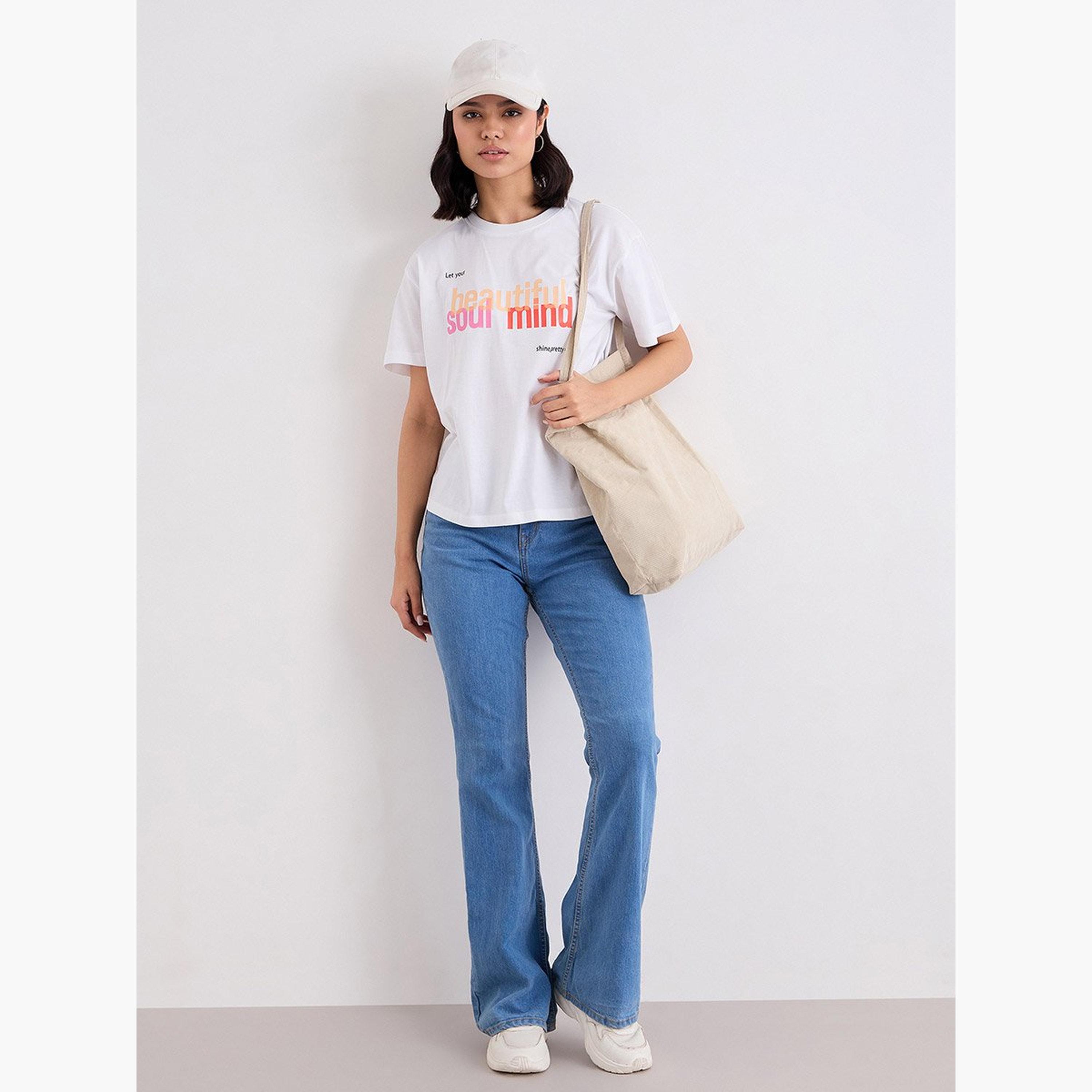 Styli Slogan Print Round Neck T-Shirt-women-clothing-tshirts-image-2