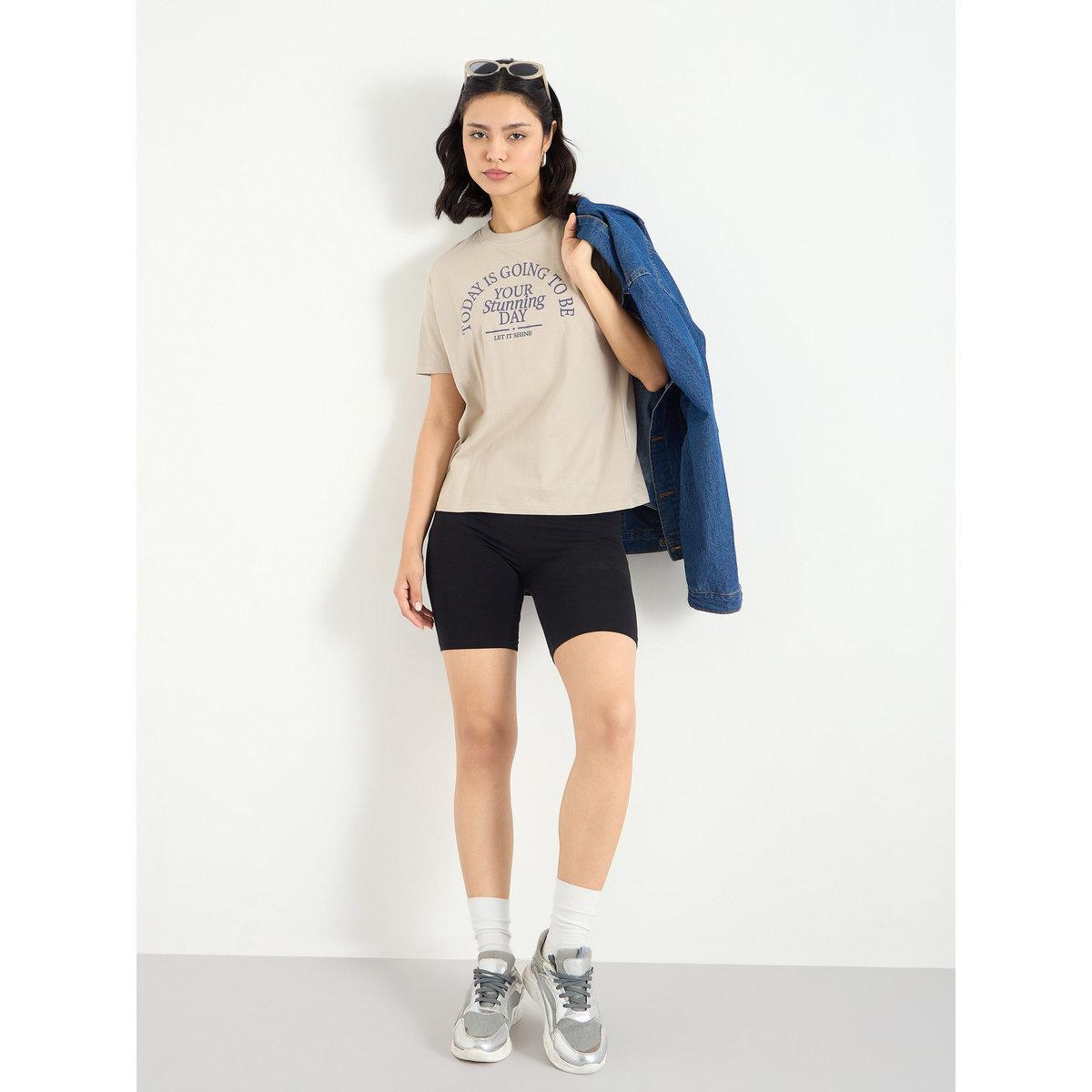 Styli Slogan Print Regular Fit T-Shirt-women-clothing-tshirts-image-2