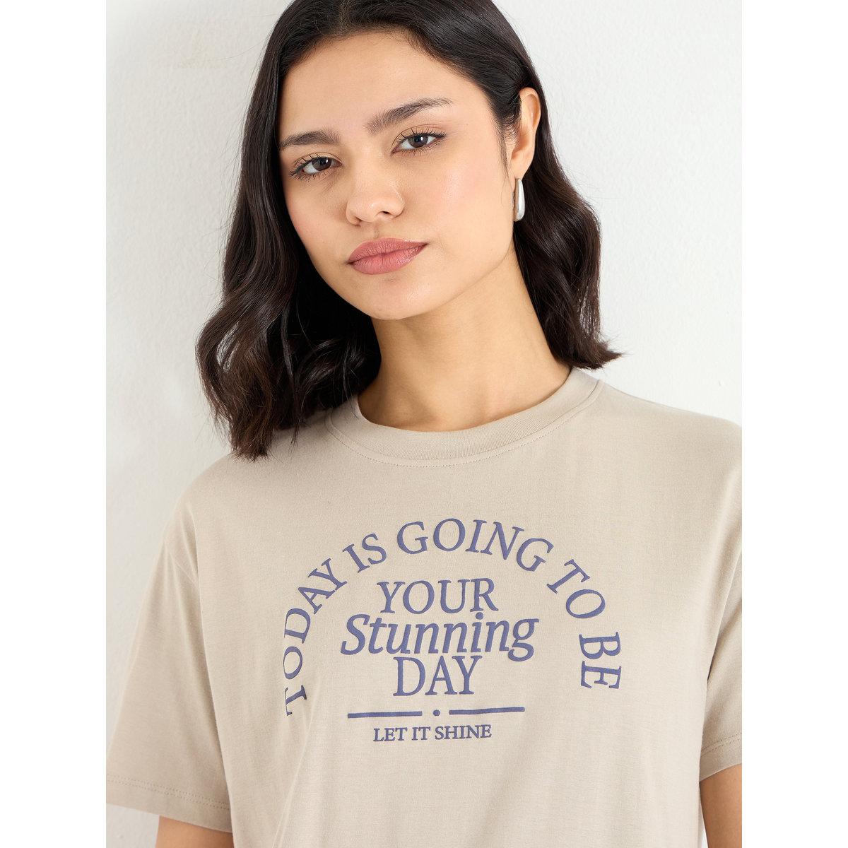 Styli Slogan Print Regular Fit T-Shirt-women-clothing-tshirts-image-4