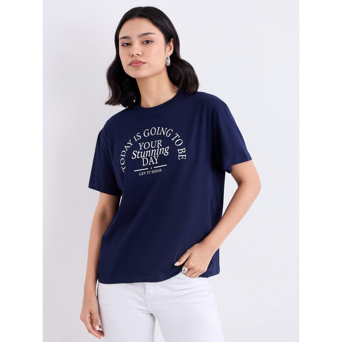 Styli Slogan Print Regular Fit T-Shirt-women-clothing-tshirts-image-3