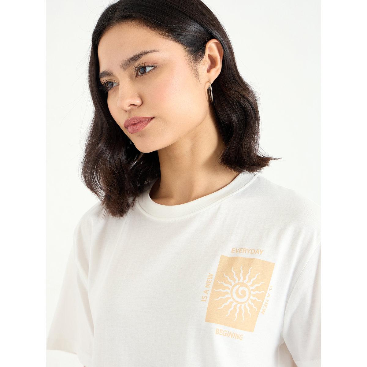 Styli Women White Graphic Print T-Shirt-women-clothing-tshirts-image-4