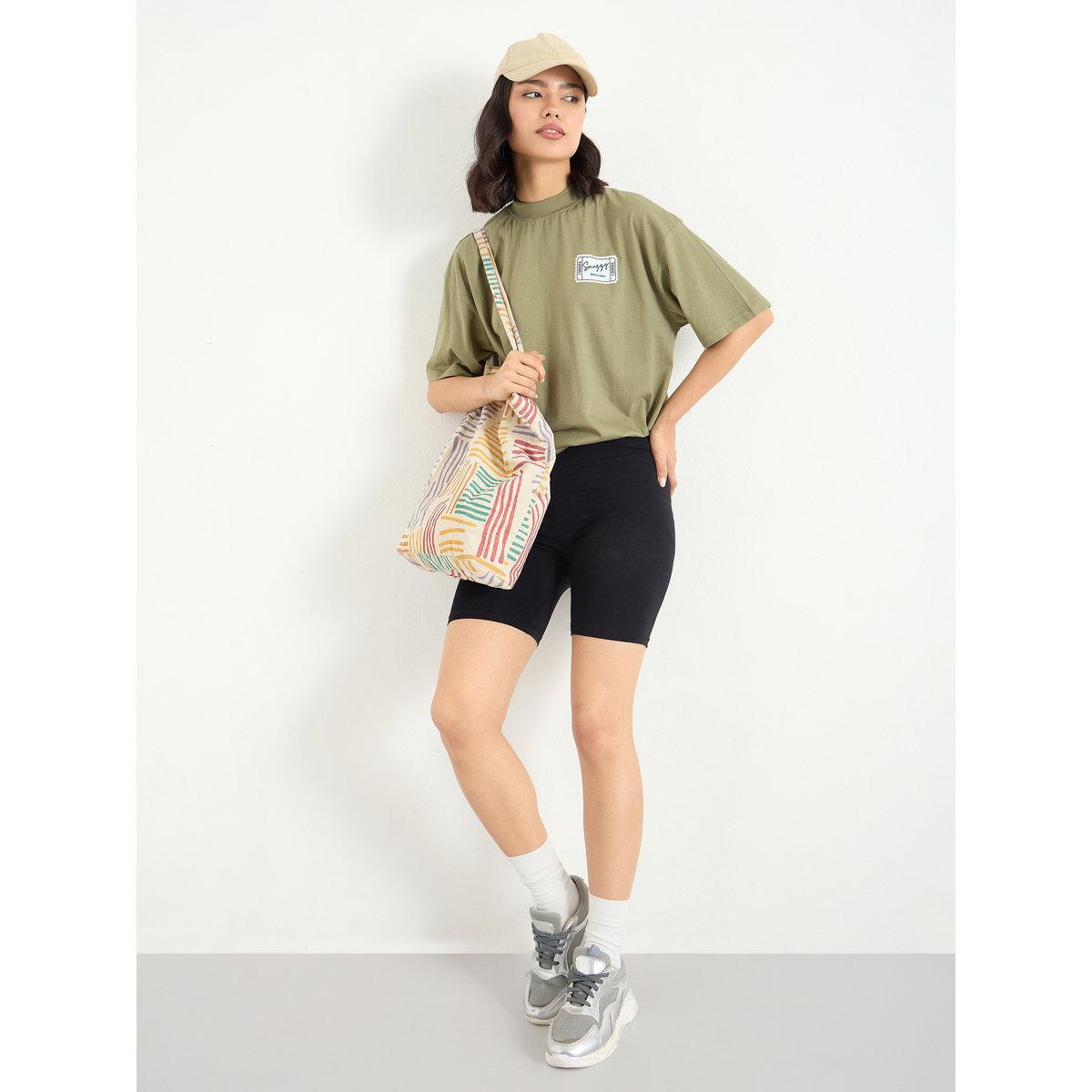 Styli Green Graphic Print Oversized T-Shirt-women-clothing-tshirts-image-2