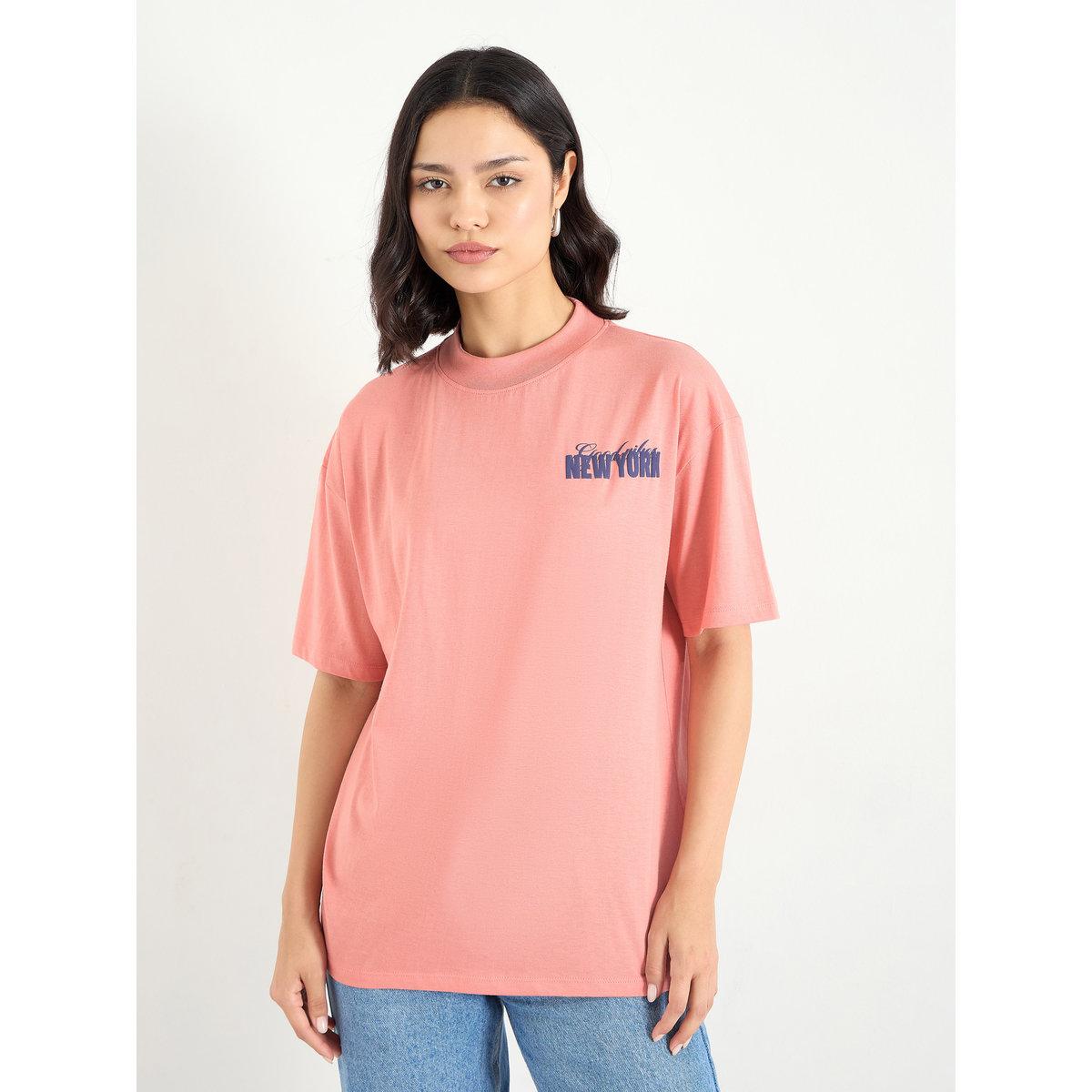 Styli Slogan Print Regular Fit T-Shirt-women-clothing-tshirts-image-3