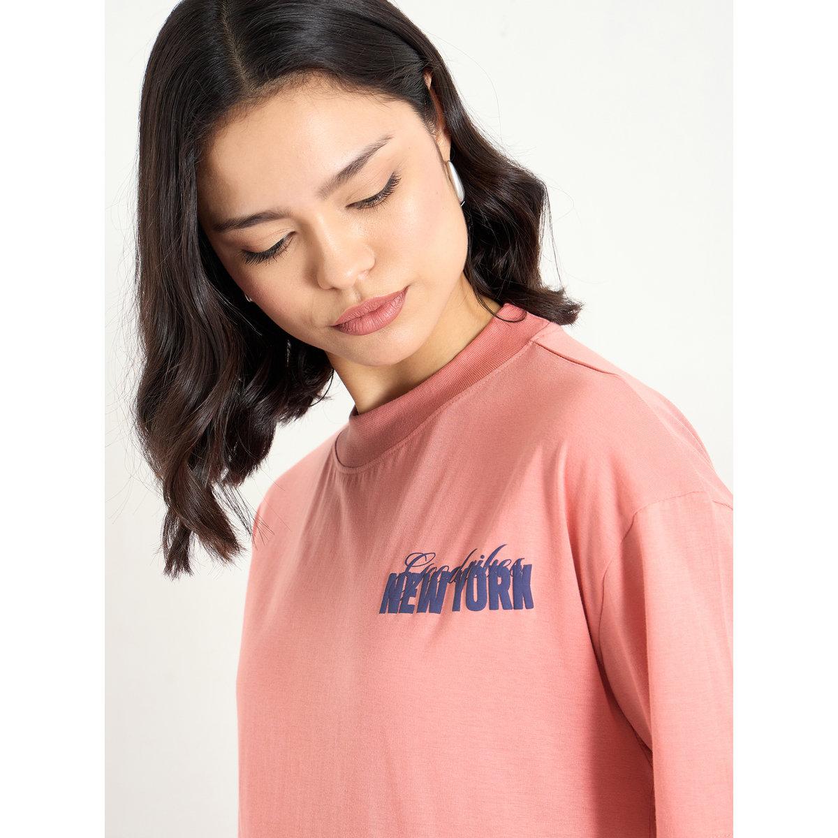 Styli Slogan Print Regular Fit T-Shirt-women-clothing-tshirts-image-4