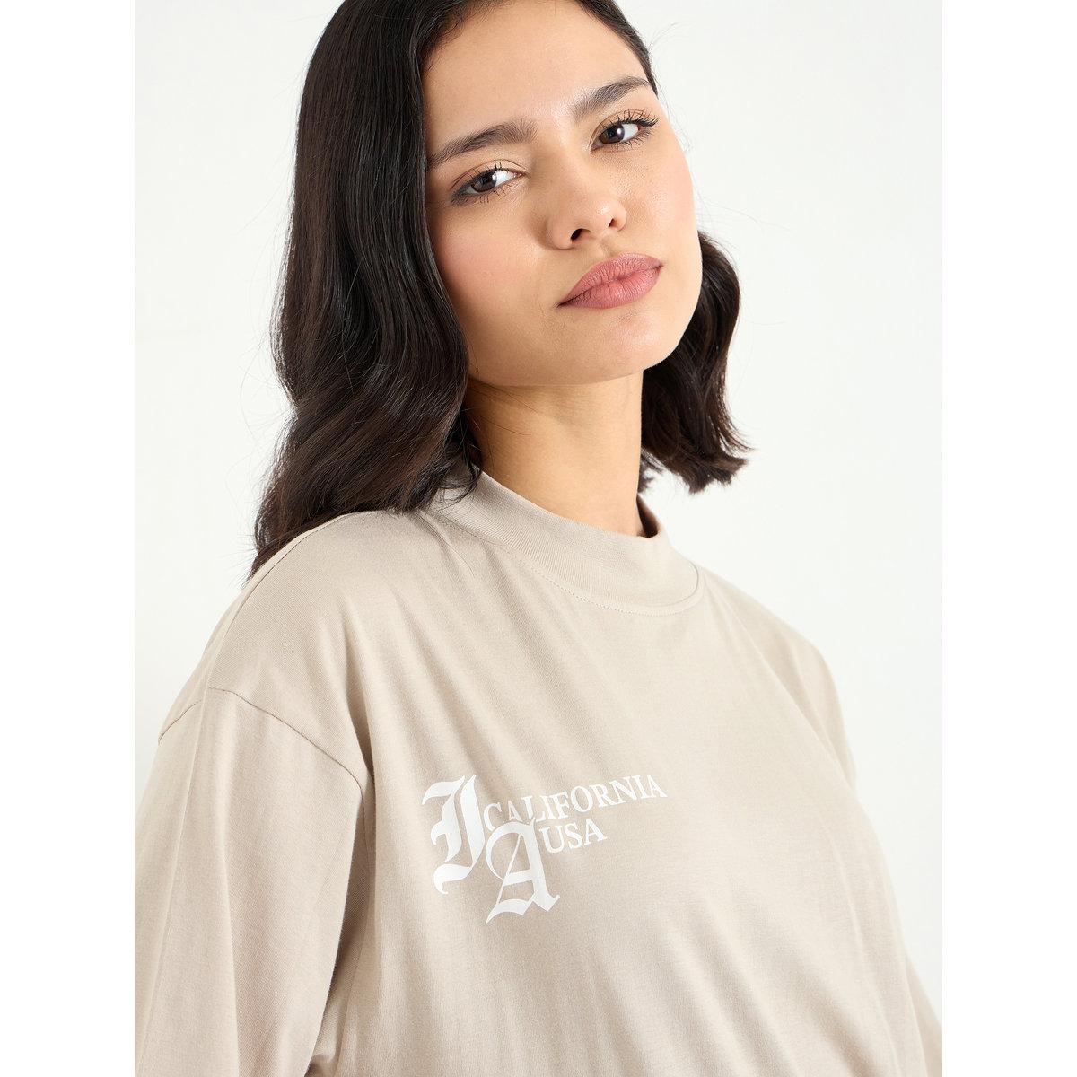 Styli Slogan Print Regular Fit T-Shirt-women-clothing-tshirts-image-4