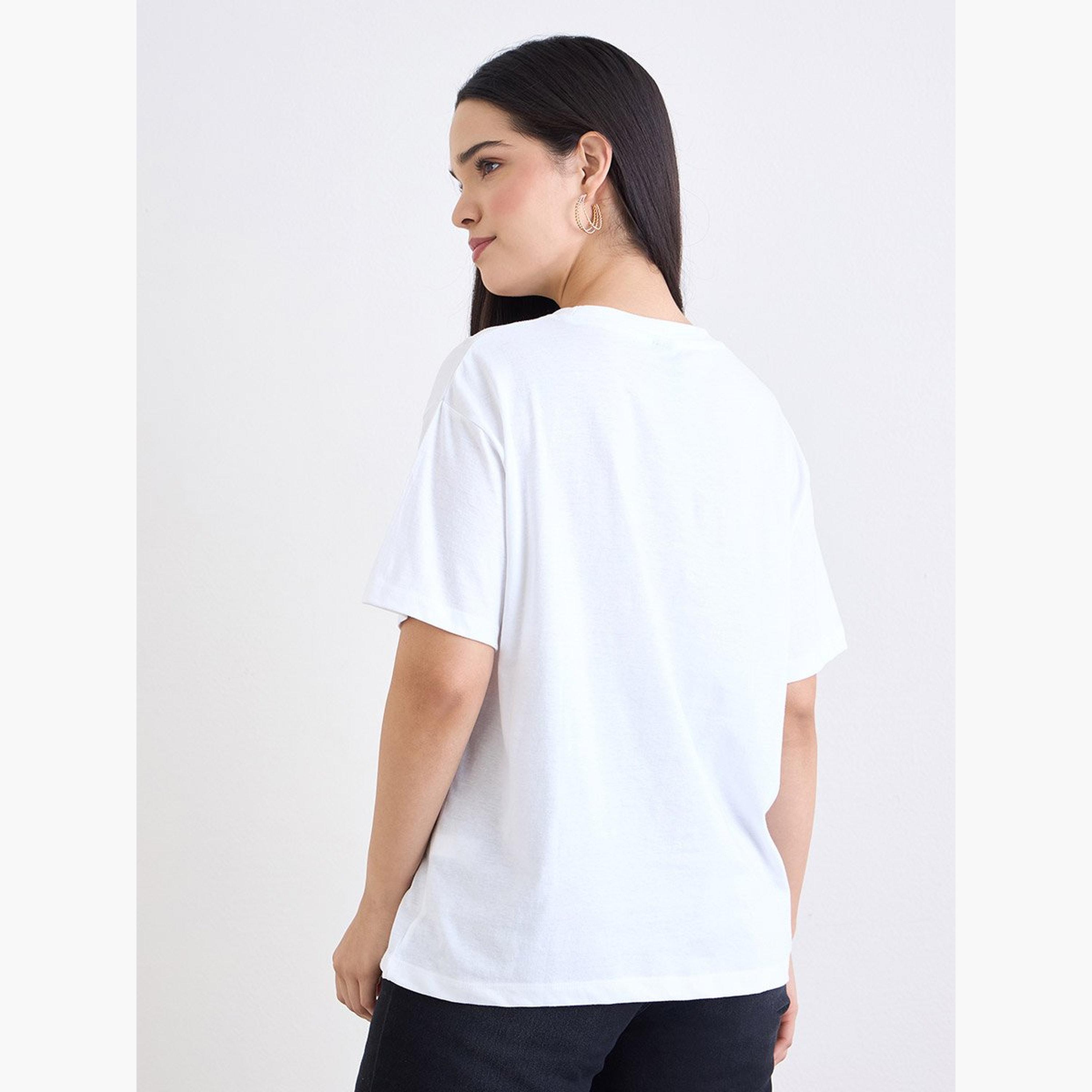 Styli White Lurex Embroidered Boxy T-Shirt-women-clothing-tshirts-image-4