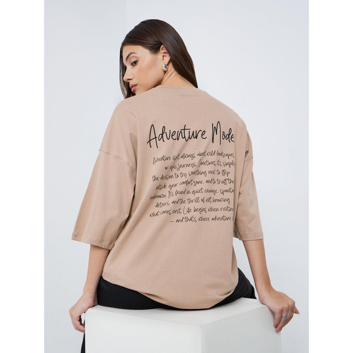 Styli Adventure Mode Oversized Slogan T-Shirt-women-clothing-tshirts-image-1