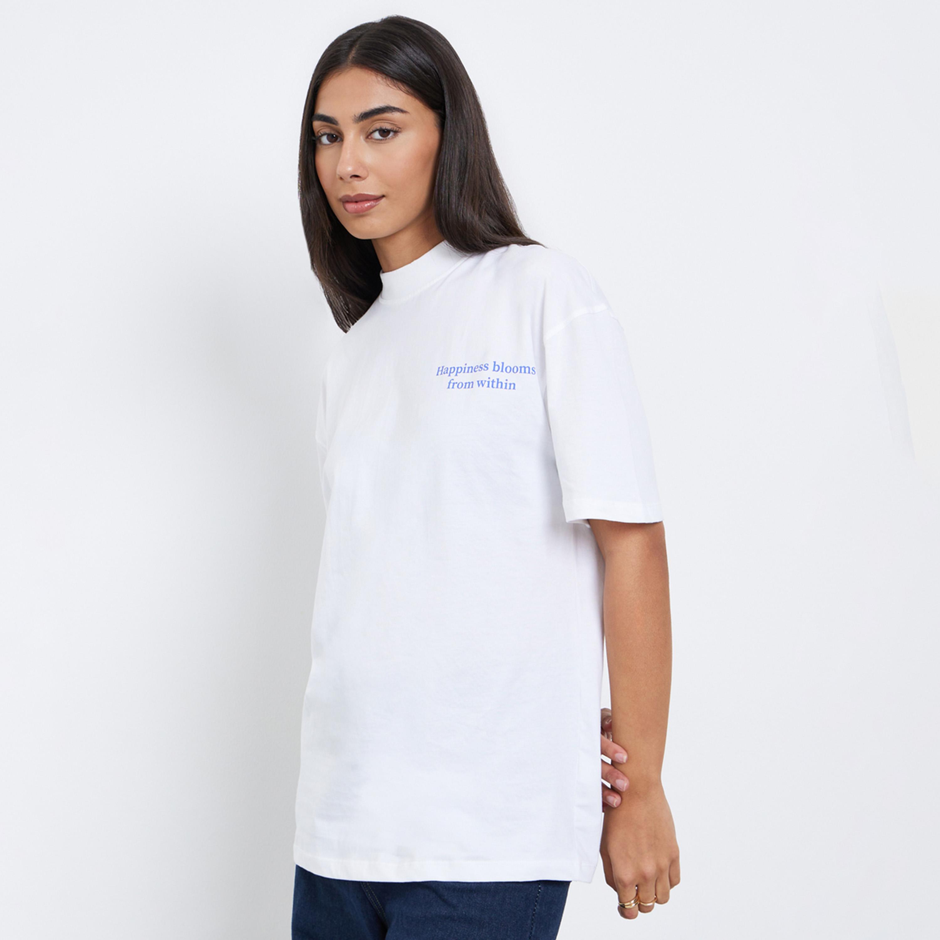 Styli Women White Floral Graphic Oversized T-Shirt-women-clothing-tshirts-image-1