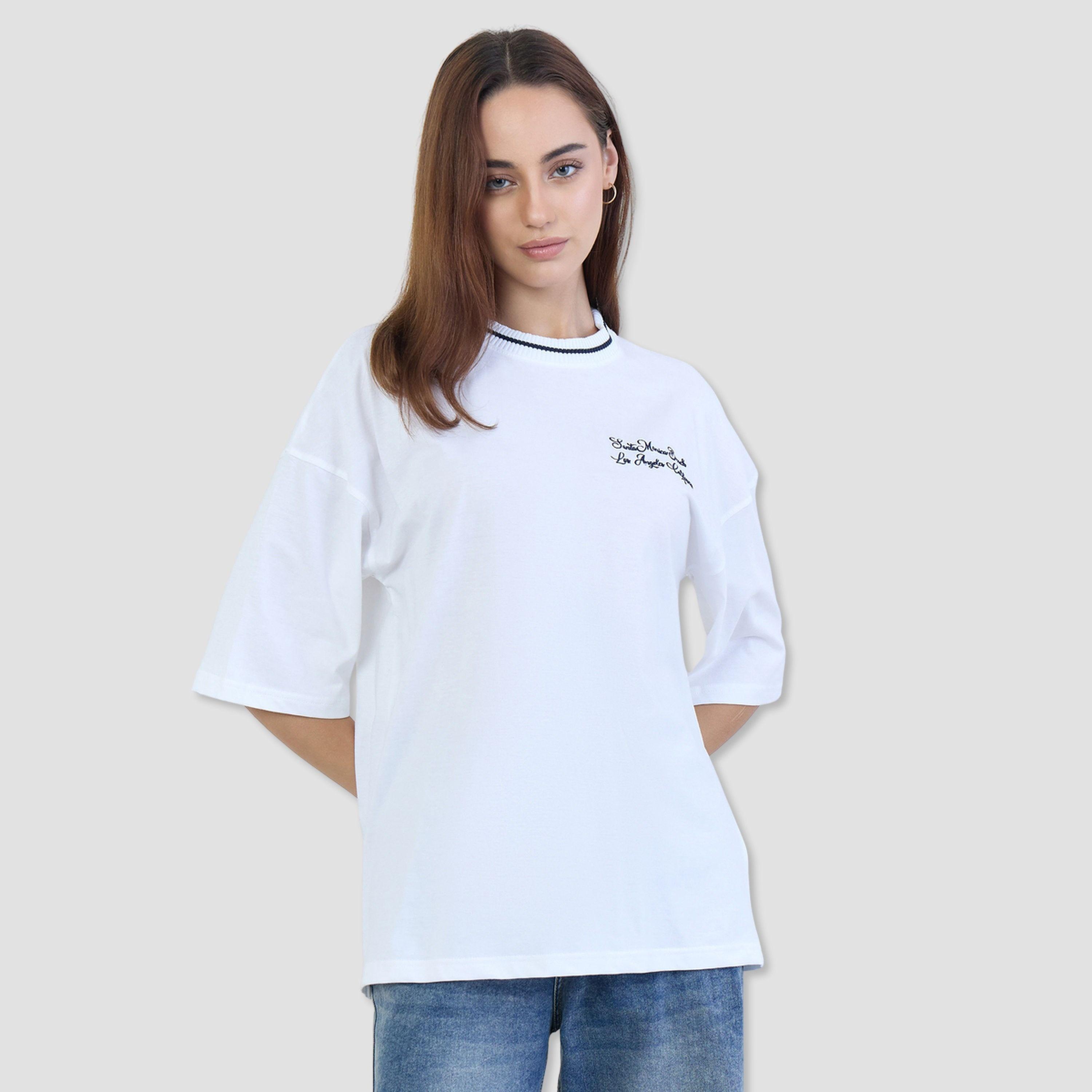 Styli Oversized White Embroidered T-Shirt-women-clothing-tshirts-image-1