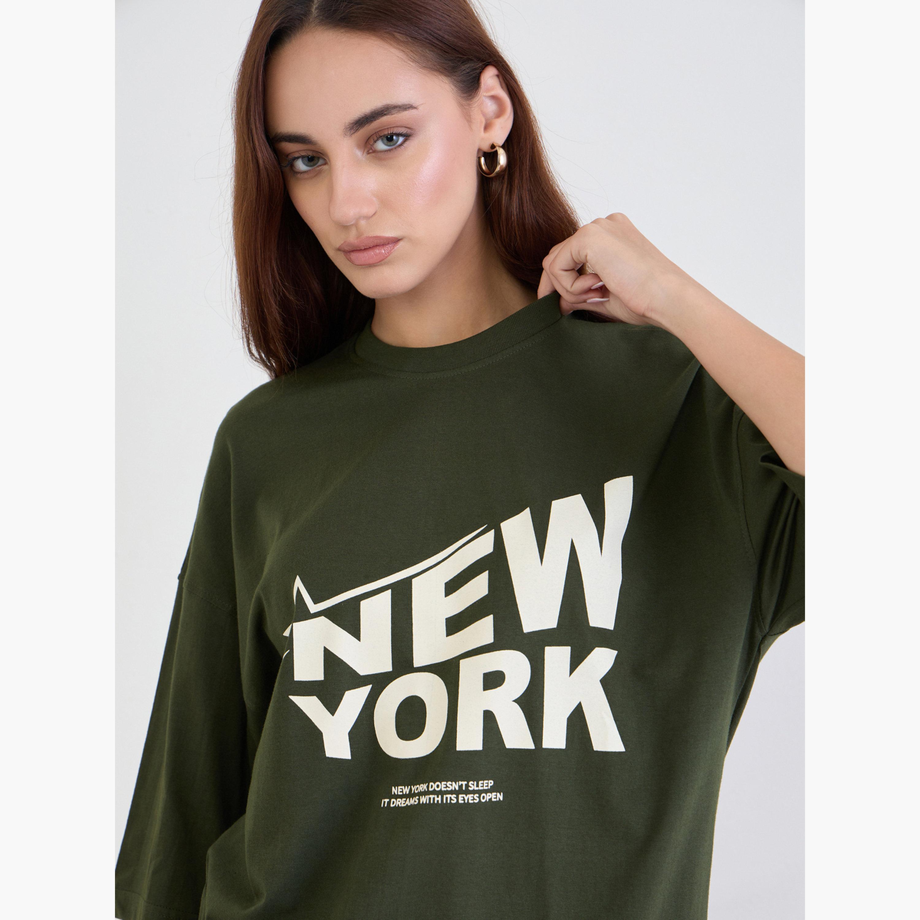 Styli Green Graphic Oversized T-Shirt-women-clothing-tshirts-image-4