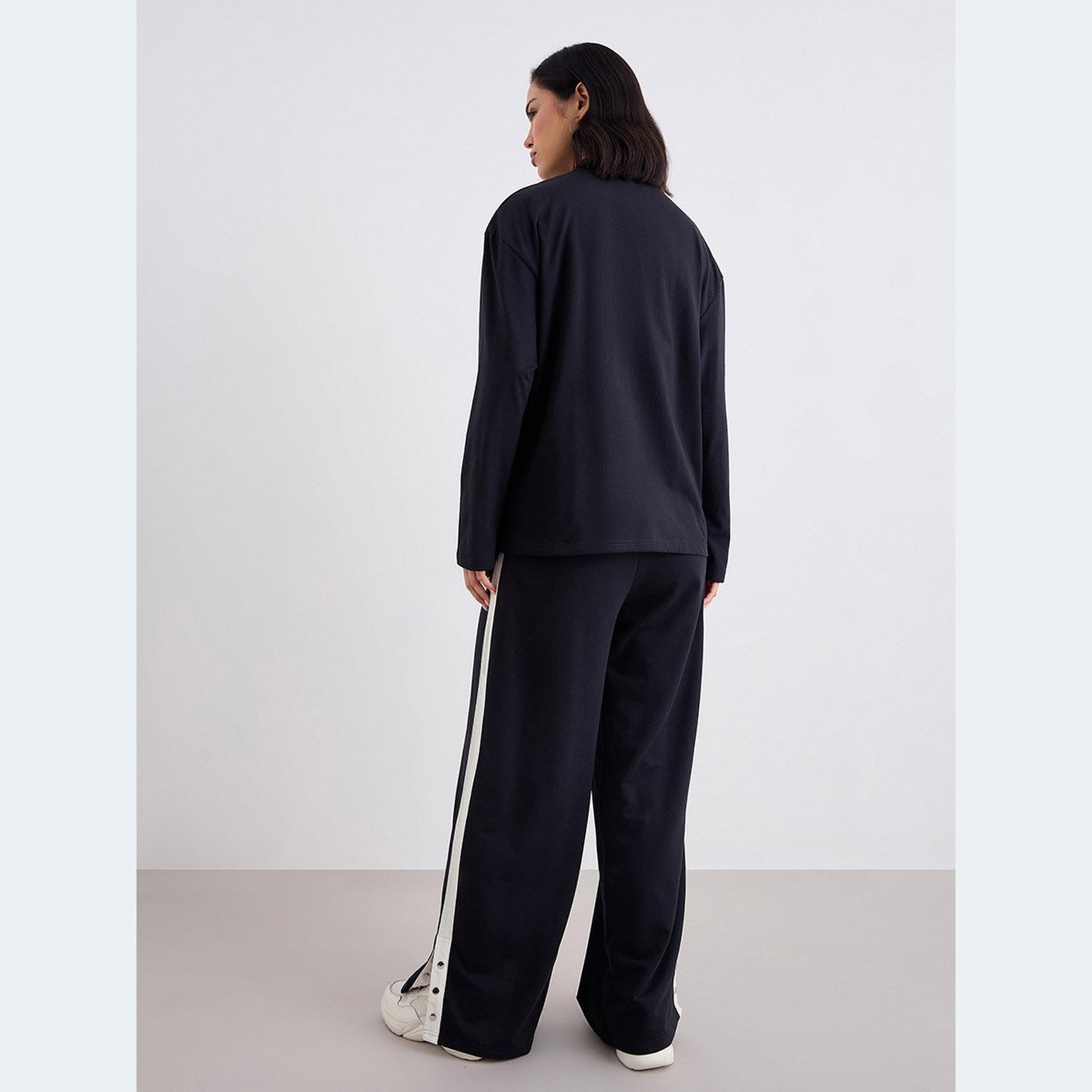 ستايلي - تي شيرت للنساء قصّة مريحة مع بنطال رياضي واسع-women-clothing-coordsets-image-4