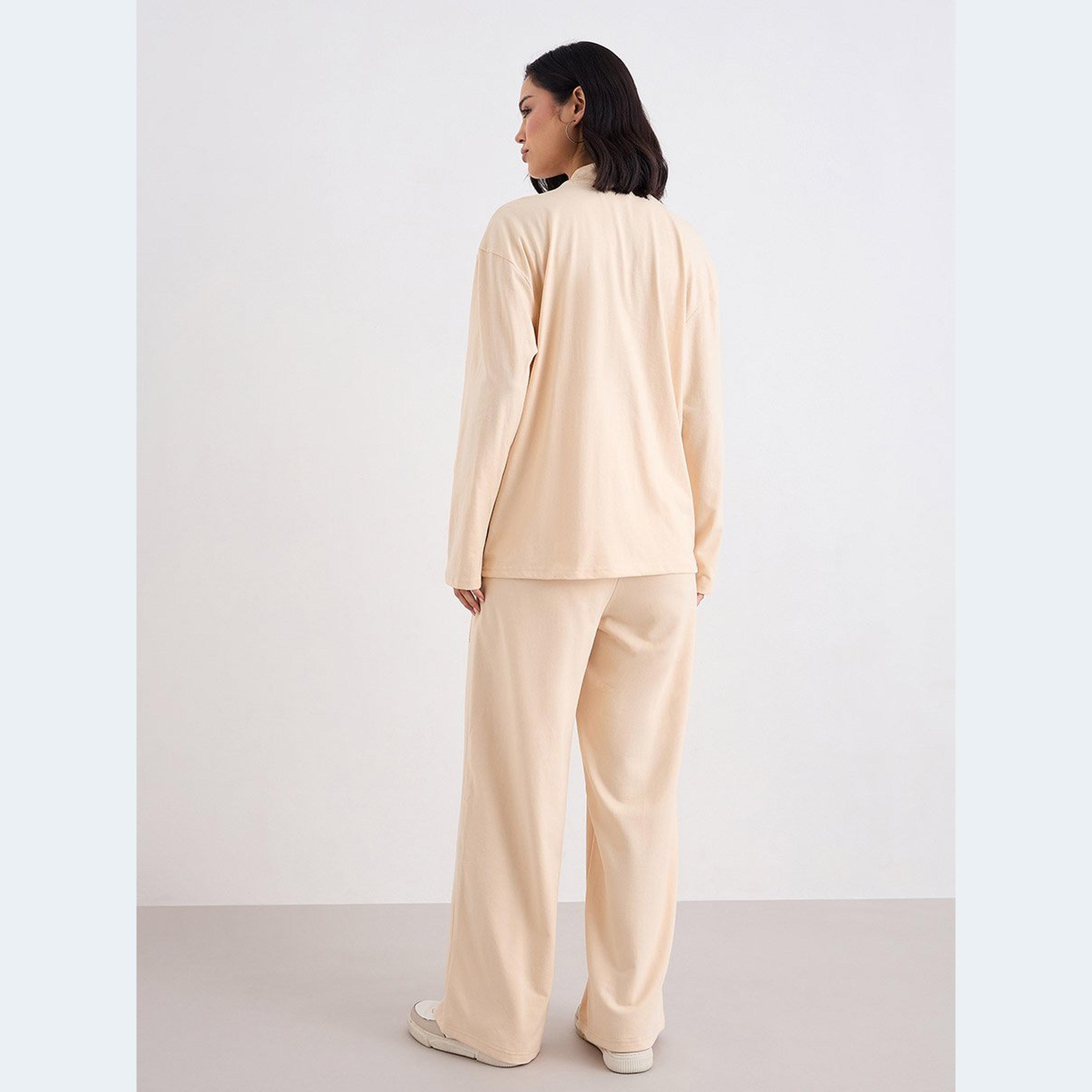 ستايلي - طقم للنساء من تي شيرت وبنطال رياضي بلوحة متباينة-women-clothing-coordsets-image-4