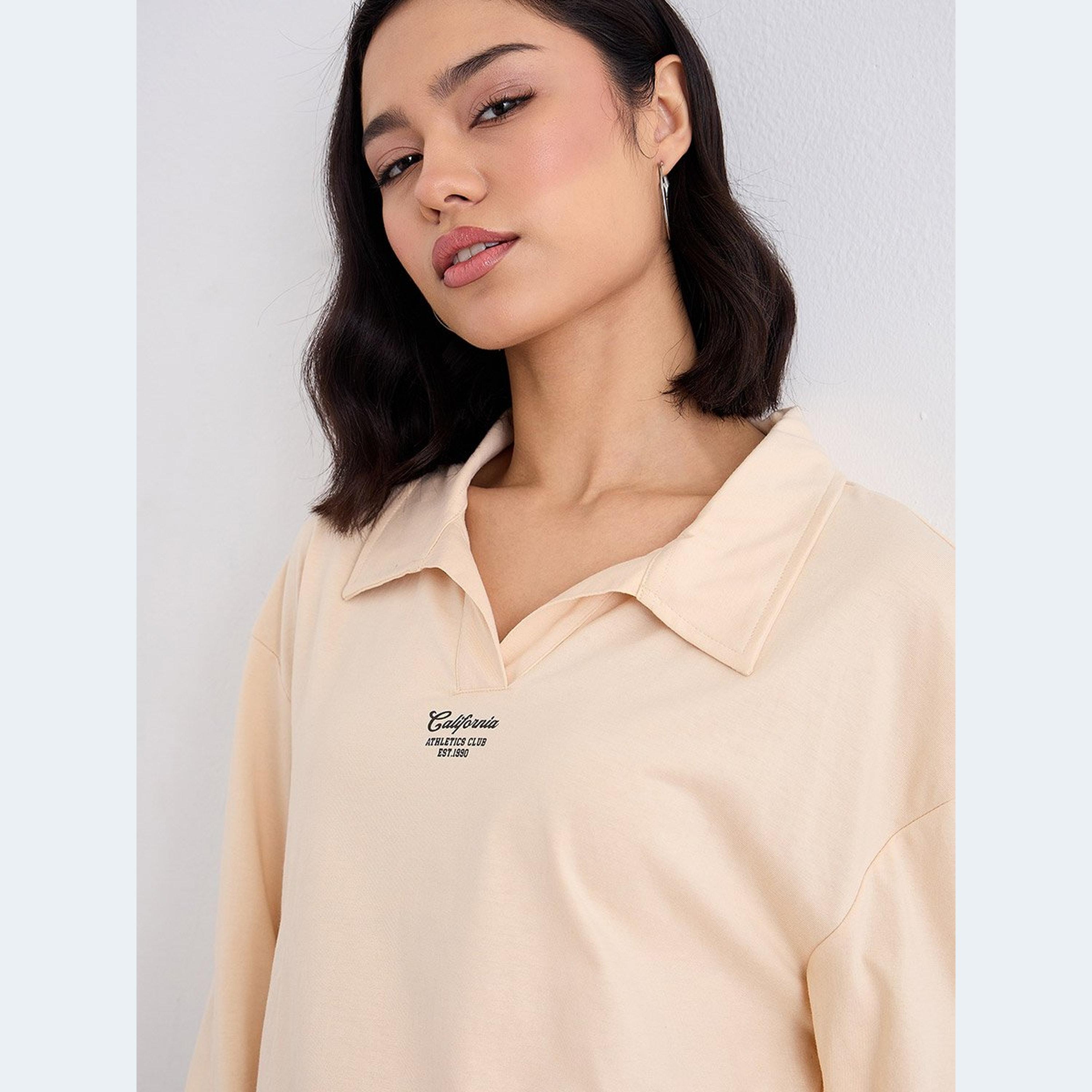 Styli Women Collared T-Shirt and Wide Leg Joggers Co-Ords-women-clothing-coordsets-image-3