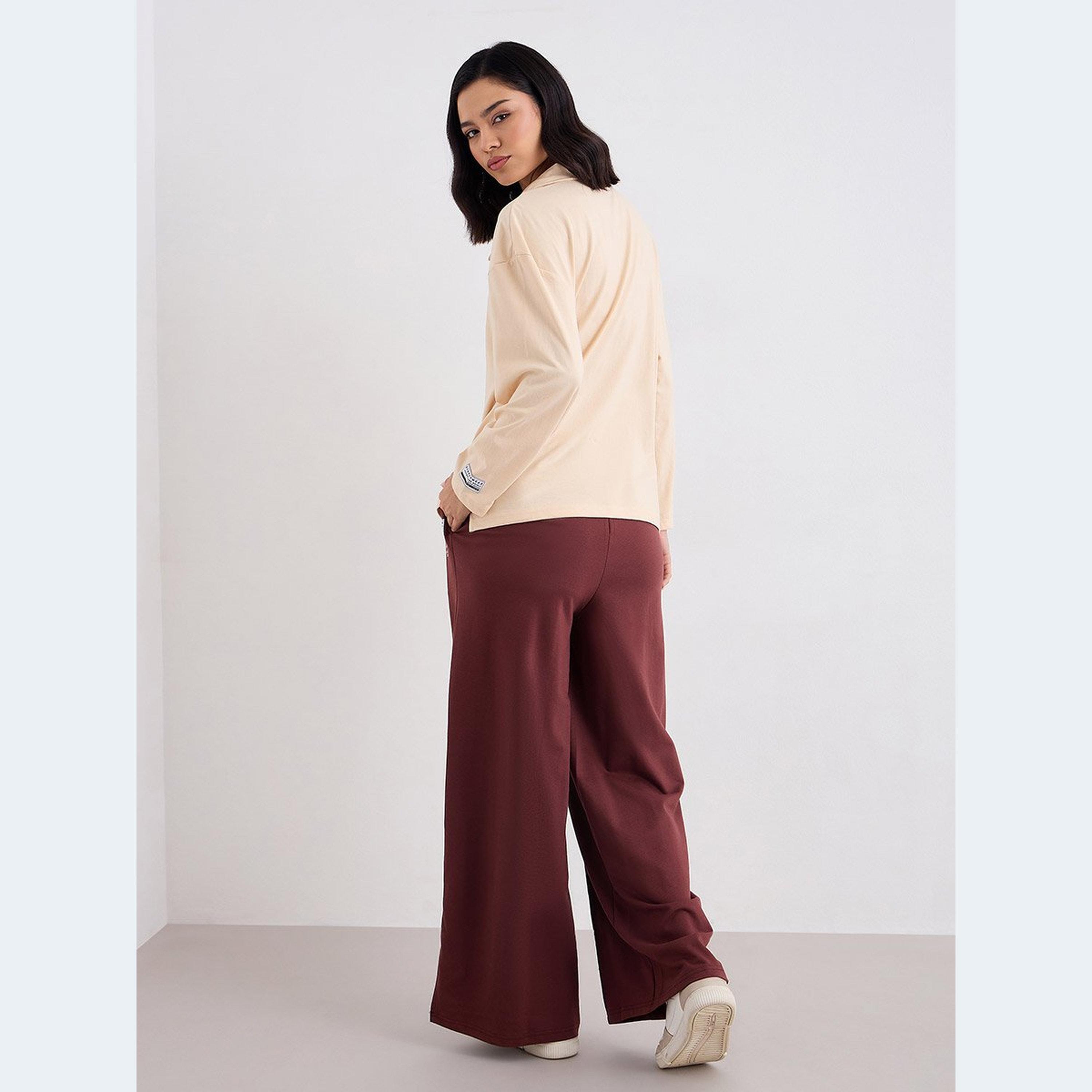 Styli Women Collared T-Shirt and Wide Leg Joggers Co-Ords-women-clothing-coordsets-image-4