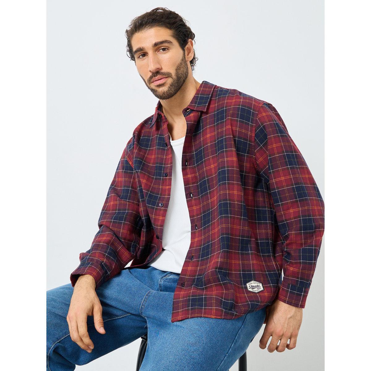 Styli Men Relaxed Fit Checked Oxford Shirt-men-clothing-shirts-image-1